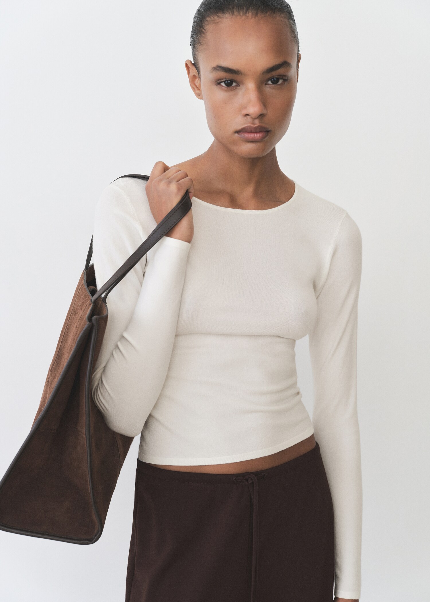 Jersey entallado punto fino - Plano medio