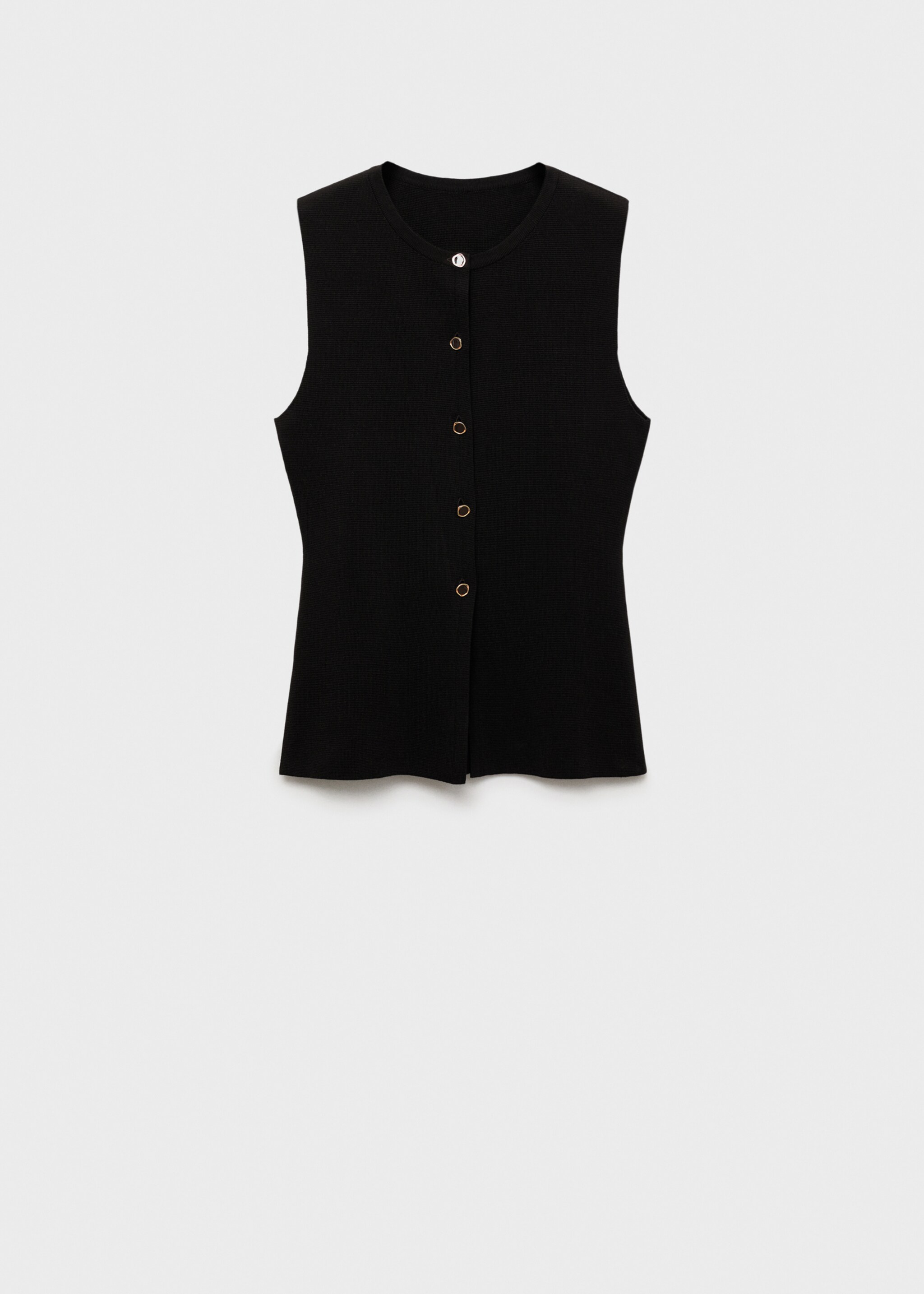 Fine-knit waistcoat with buttons - Article without model, Chocolate. Ref: 87015764-00.