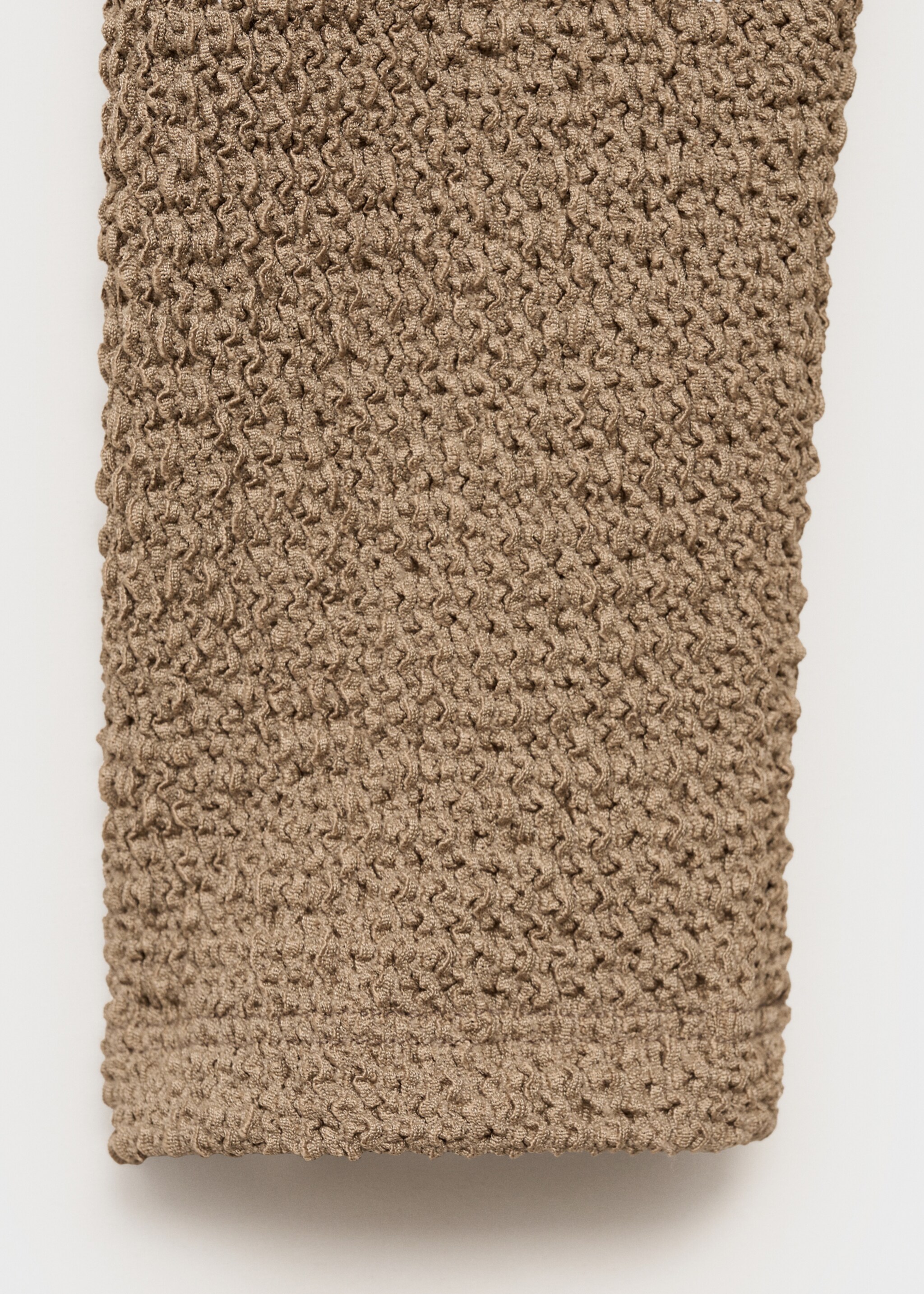 T-shirt col asymétrique texturé - Détail de l'article 0, Olive. Ref: 87015767-00.