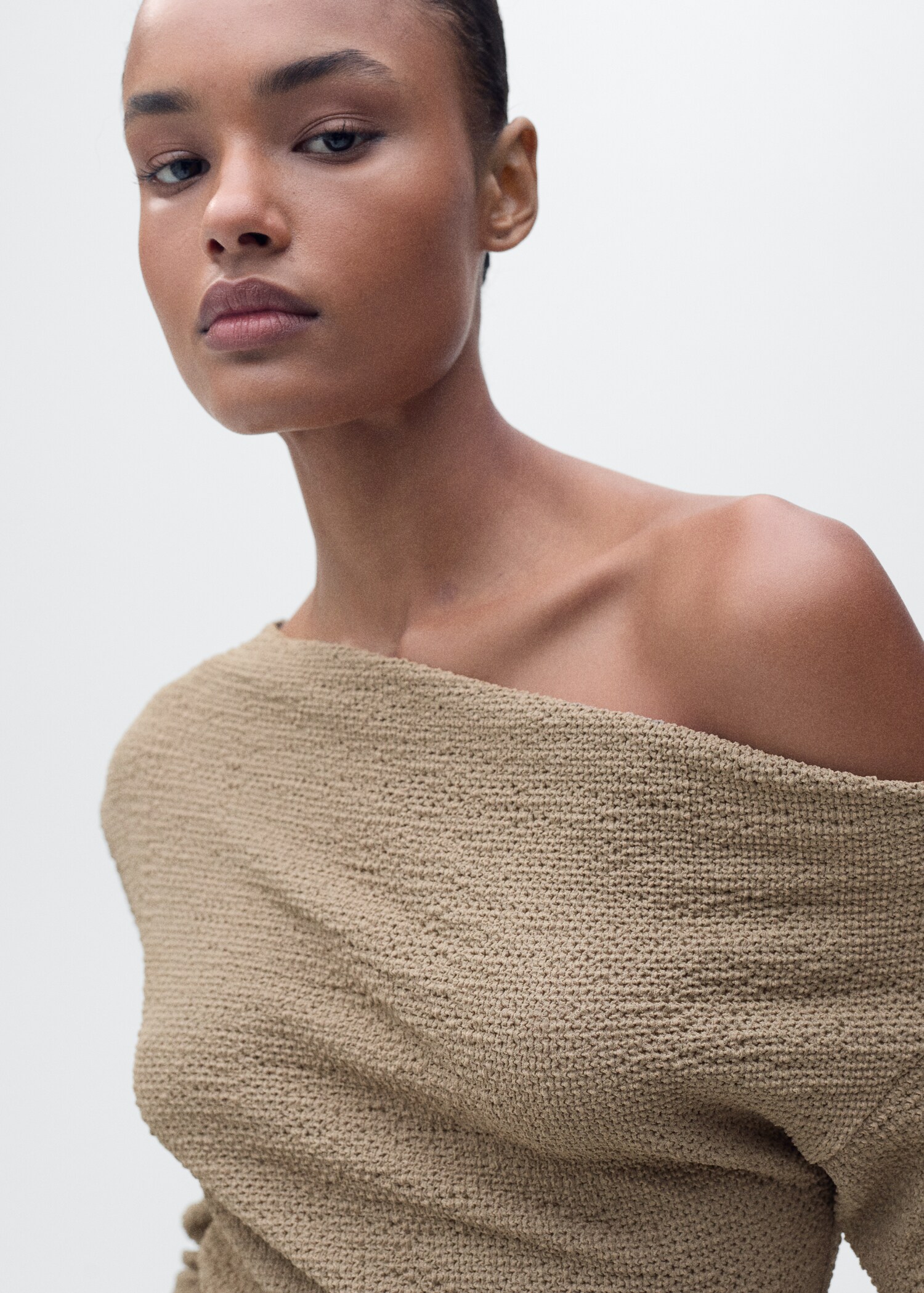 T-shirt col asymétrique texturé - Détail de l'article 1