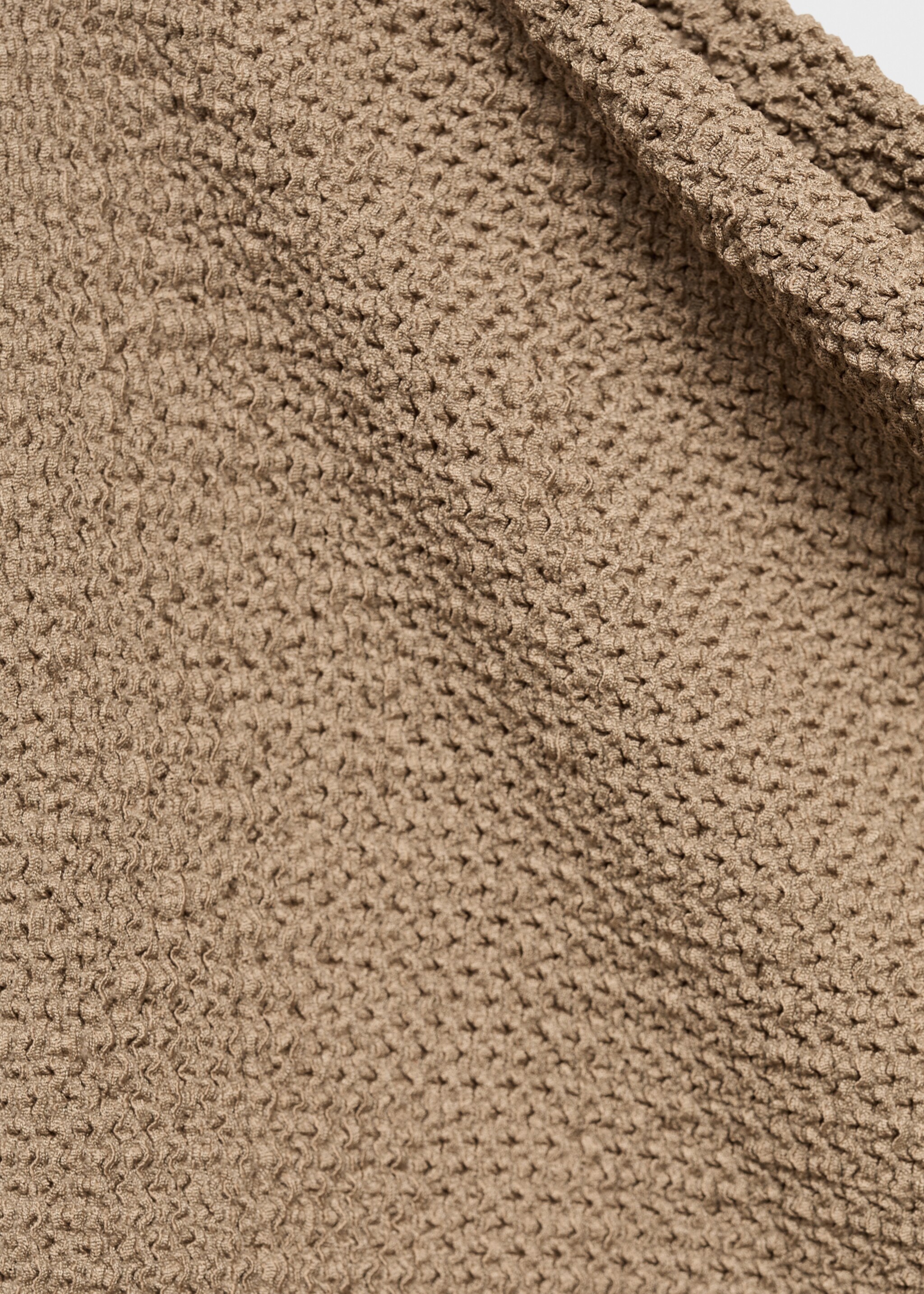 T-shirt col asymétrique texturé - Détail de l'article 8, Olive. Ref: 87015767-00.