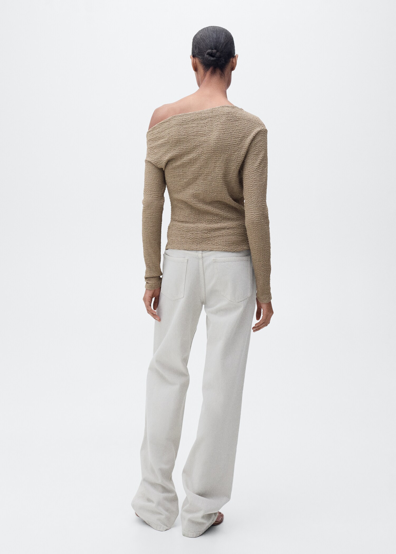 T-shirt col asymétrique texturé - Verso de l’article