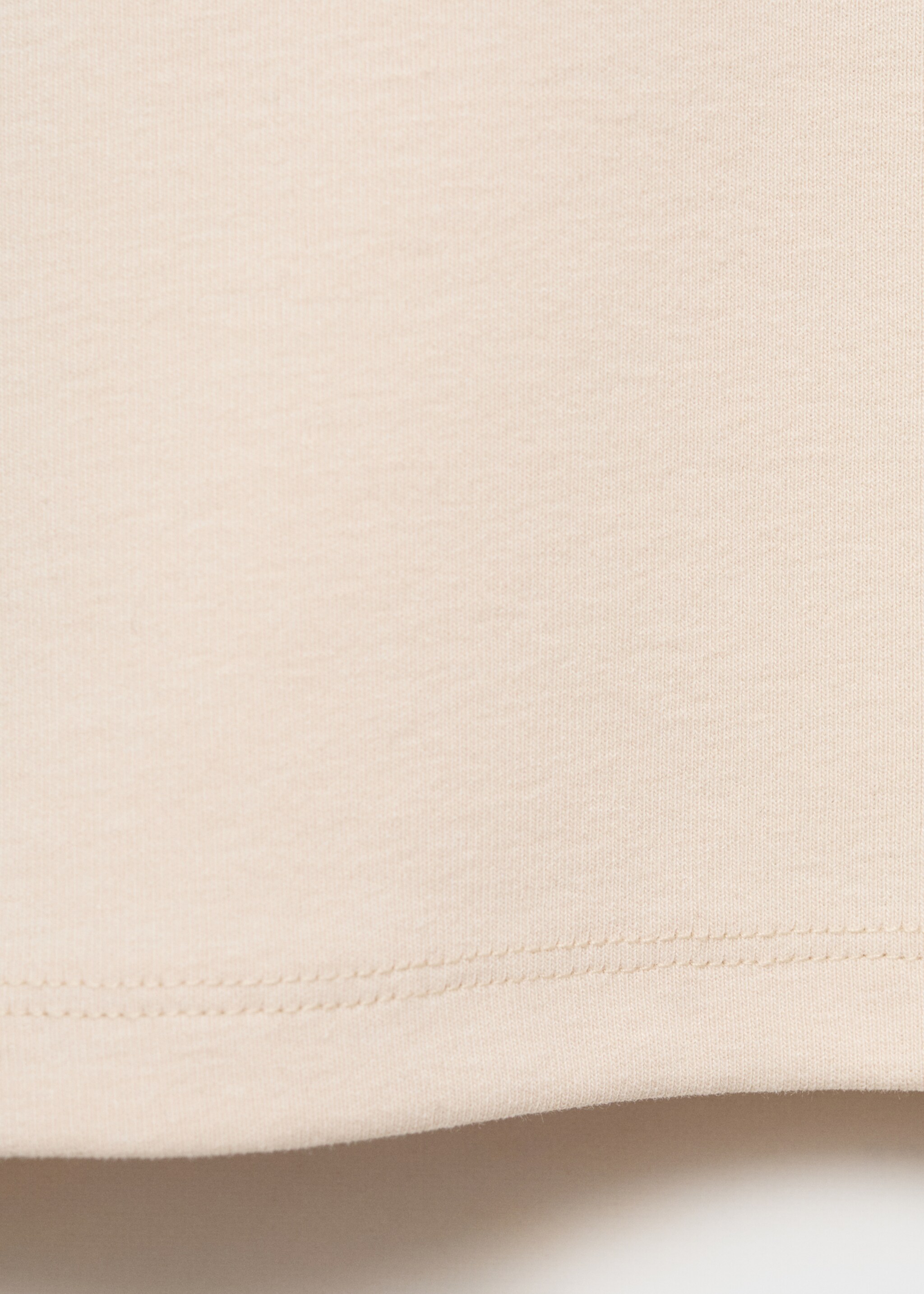 T-Shirt aus Baumwollmischung mit kurzen Ärmeln - Detail des Artikels 0, Beige. Ref: 87015769-00.