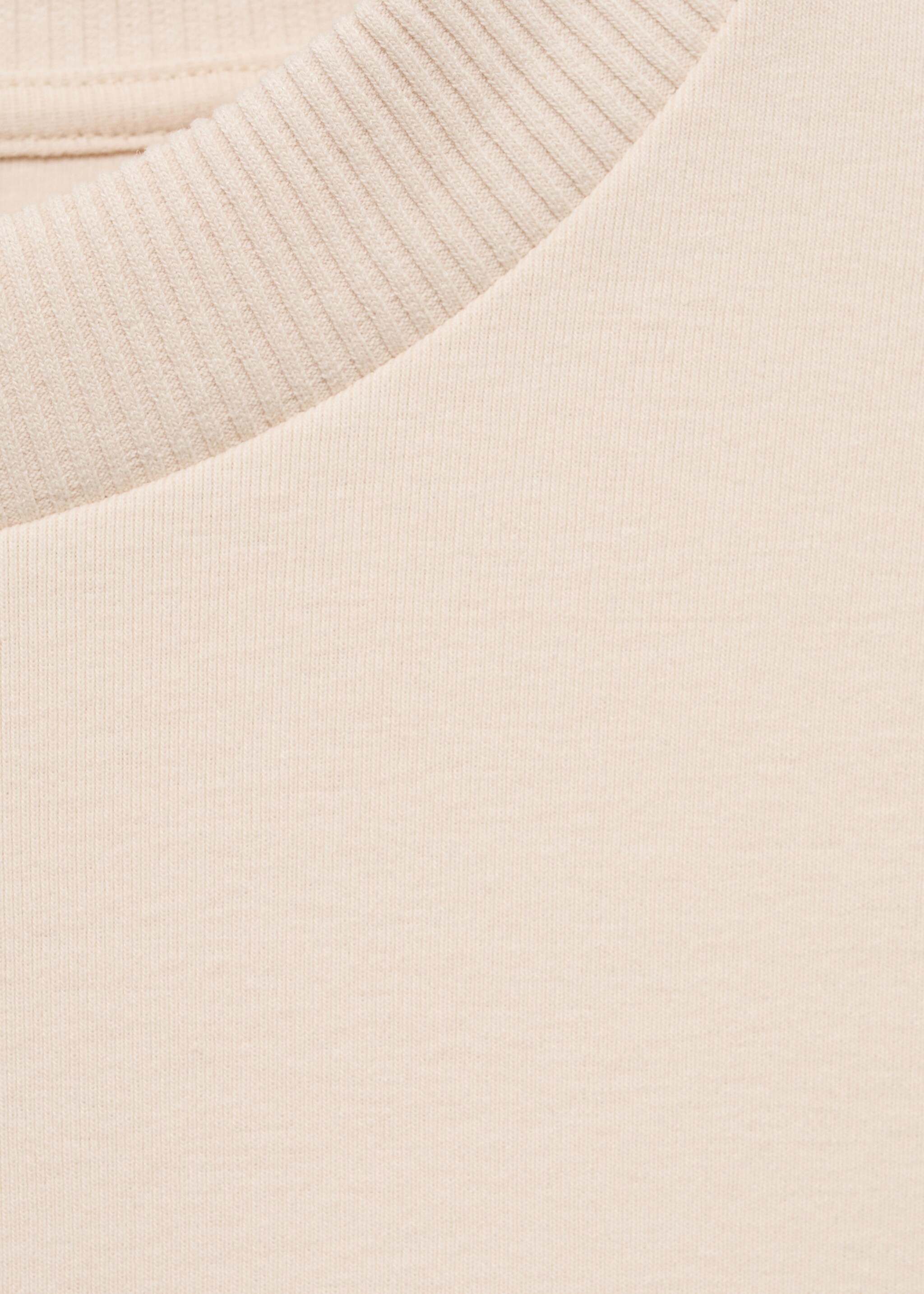 T-Shirt aus Baumwollmischung mit kurzen Ärmeln - Detail des Artikels 8, Beige. Ref: 87015769-00.
