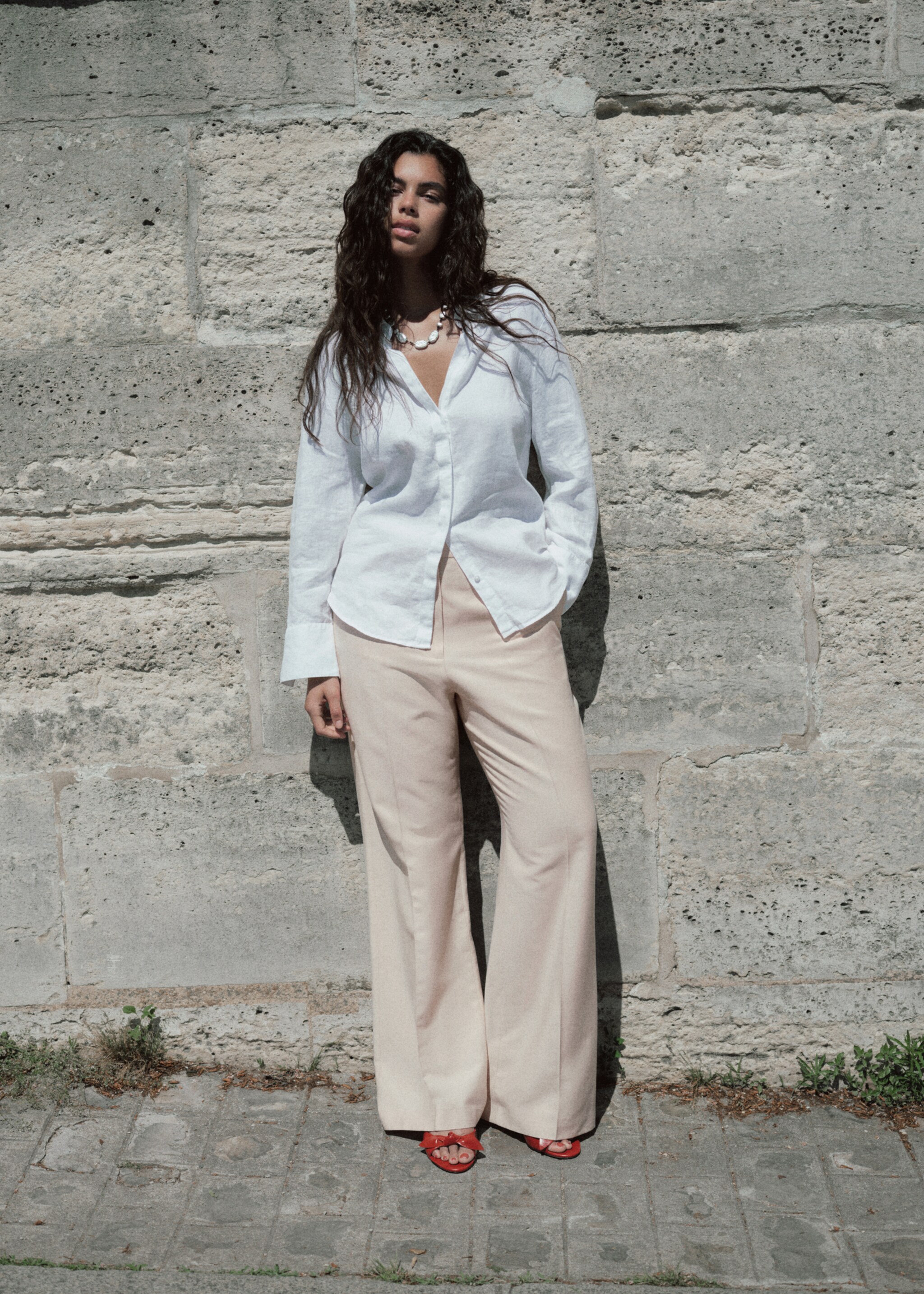 Rovné kalhoty k obleku - Detail zboží 6, Nude. Ref: 87015771-00.