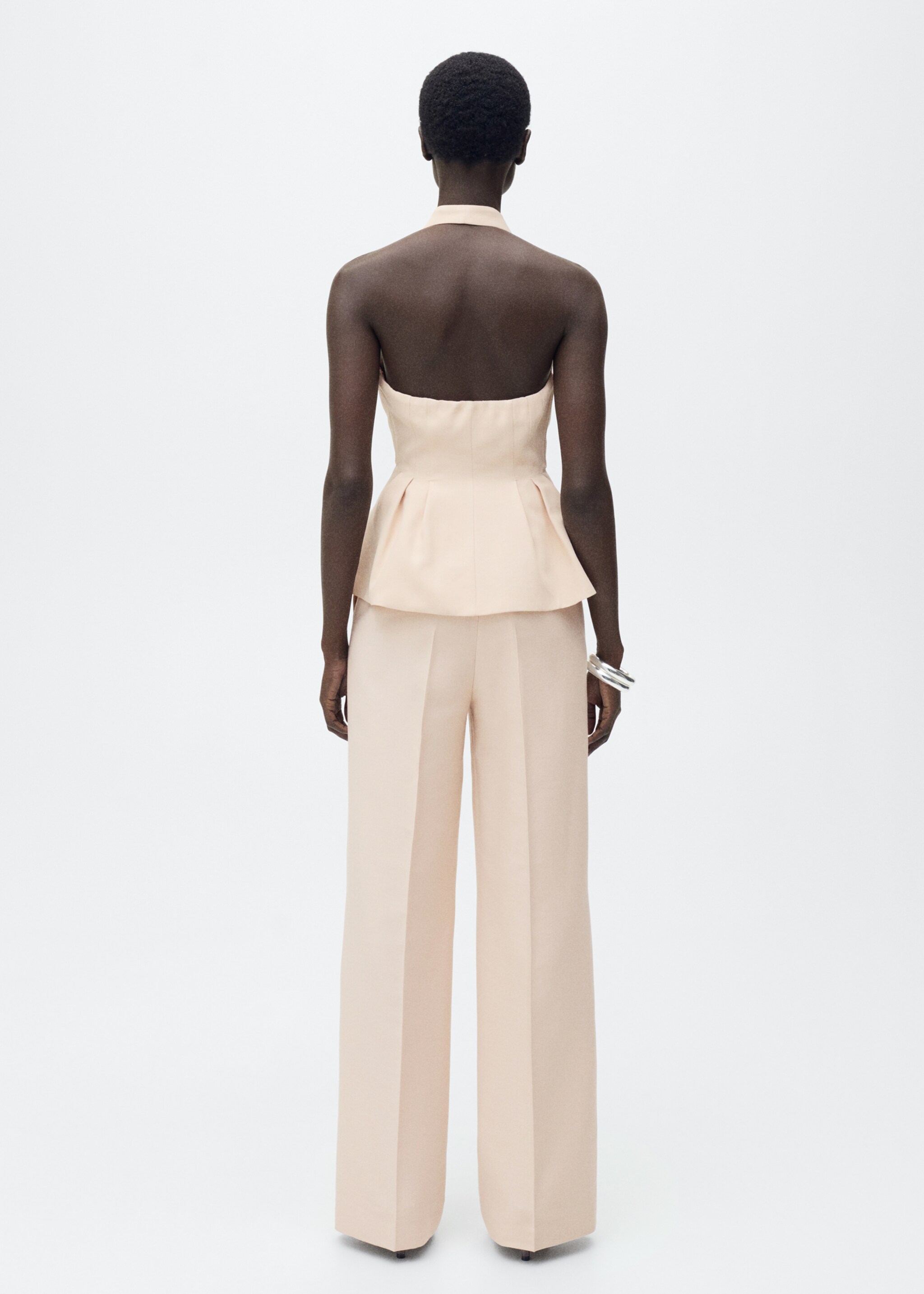 Rovné kalhoty k obleku - Zadní strana zboží, Nude. Ref: 87015771-00.