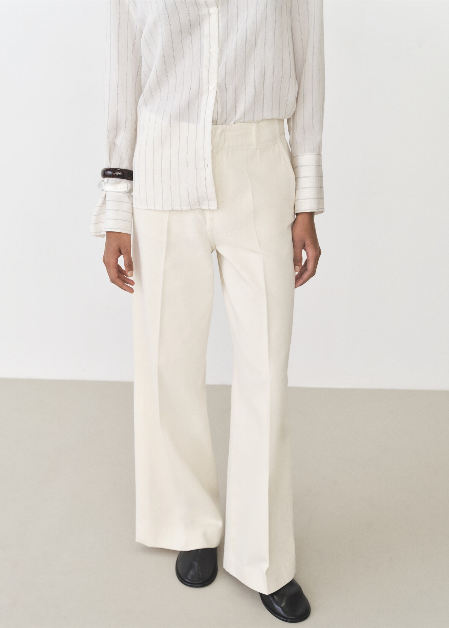 Pantalón wideleg algodón - Plano medio