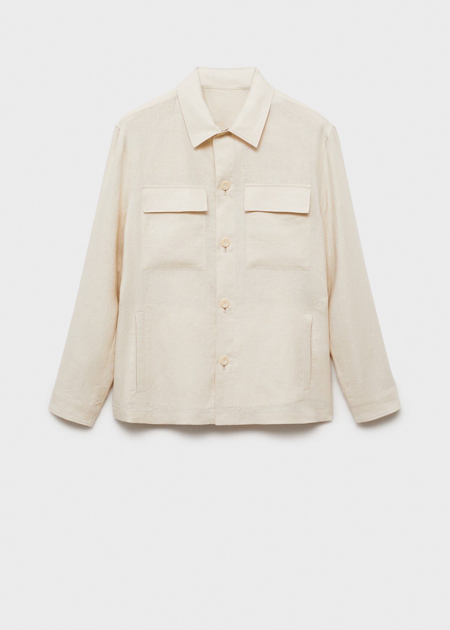100% linen overshirt with pockets - Article without model
