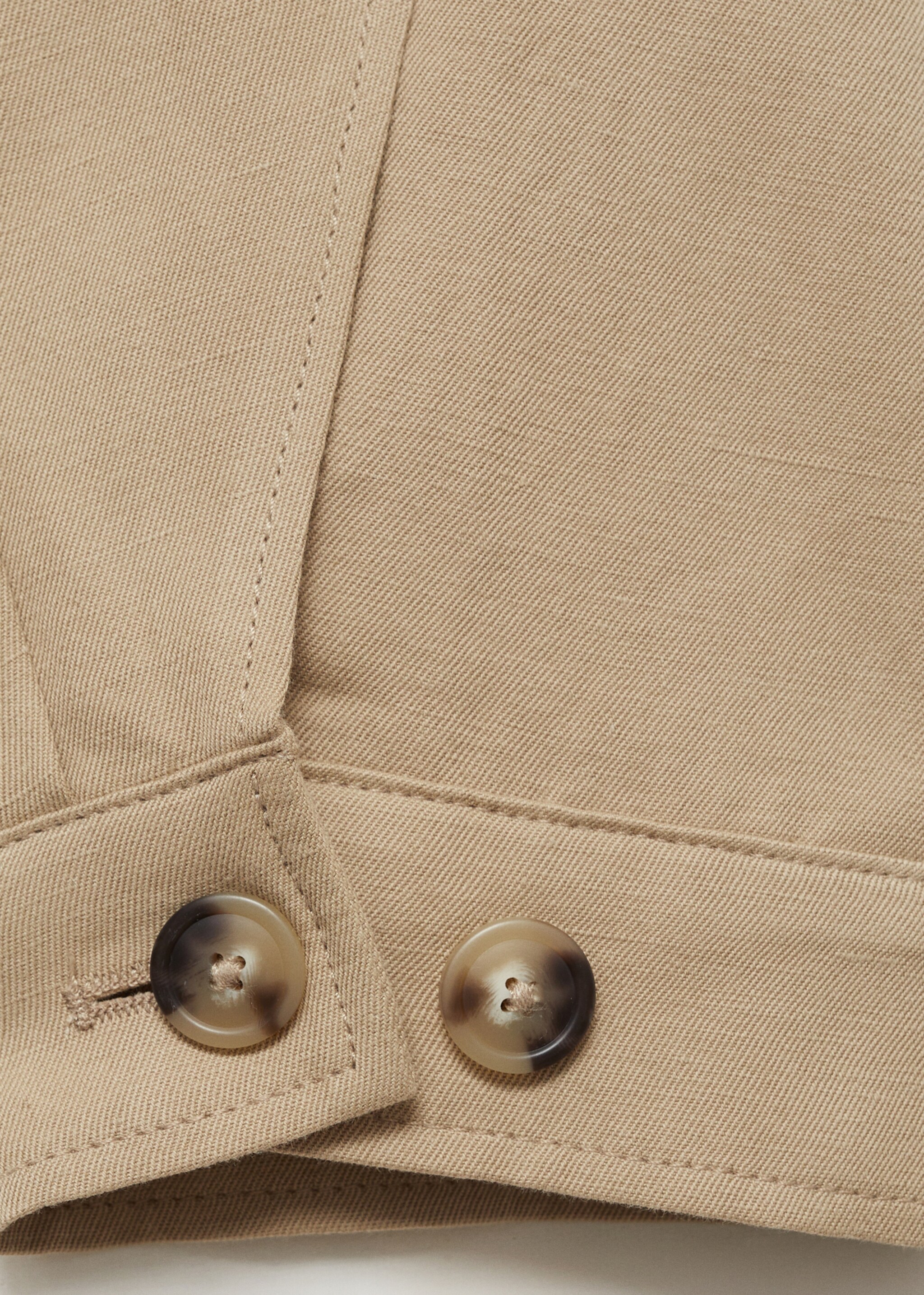 Linen-blend jacket with pockets - Details of the article 0, Beige. Ref: 87015923-00.