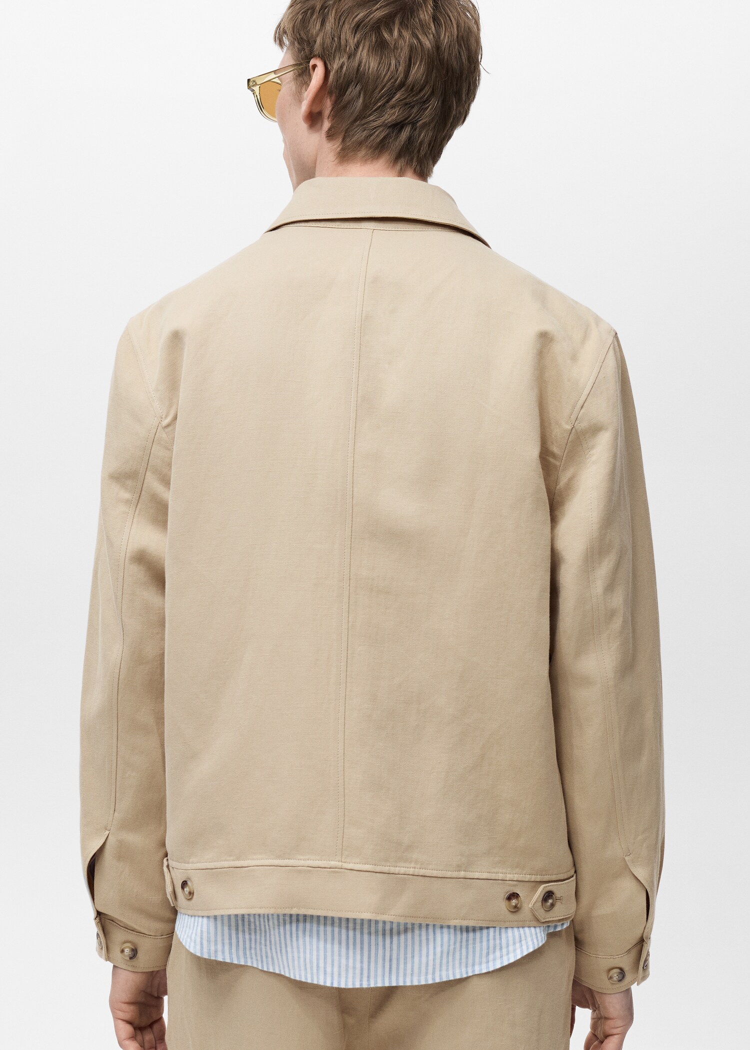 Linen-blend jacket with pockets - Reverse of the article