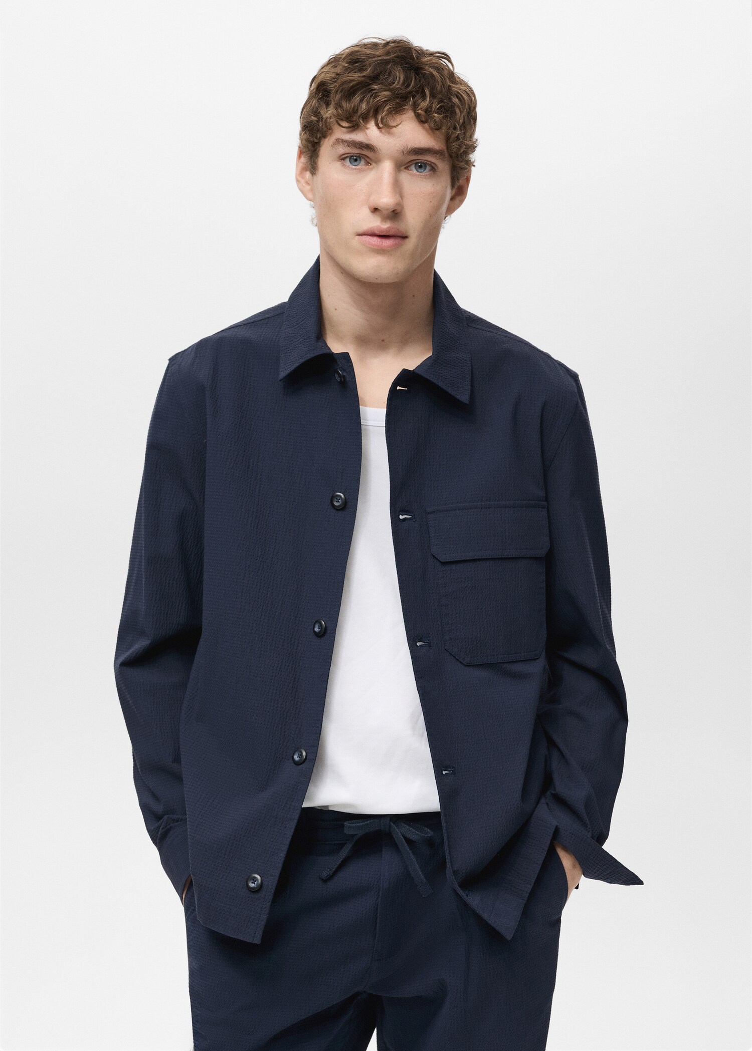 Cotton seersucker jacket - Medium plane
