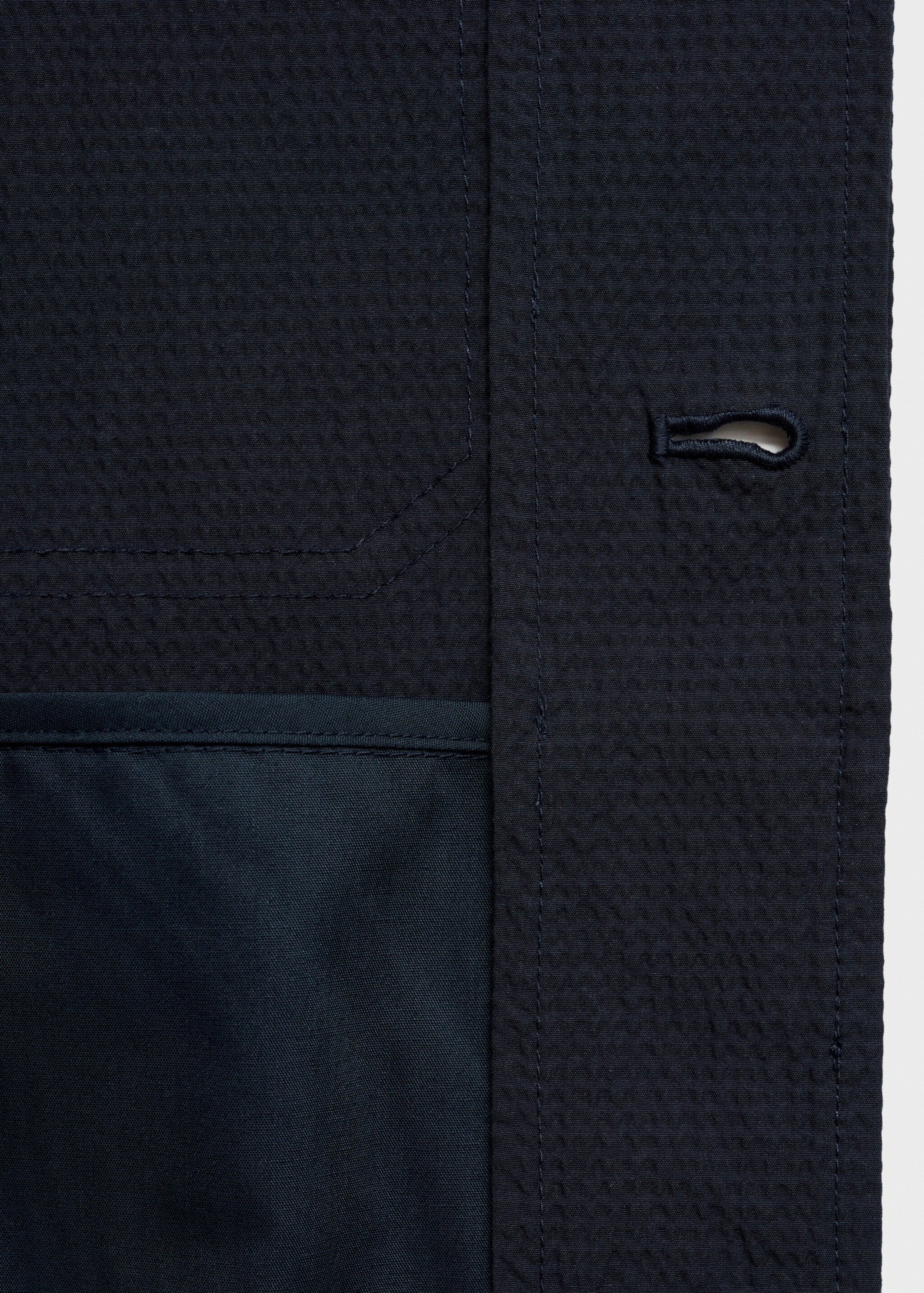 Cotton seersucker jacket - Details of the article 0, Dark Navy. Ref: 87015927-00.