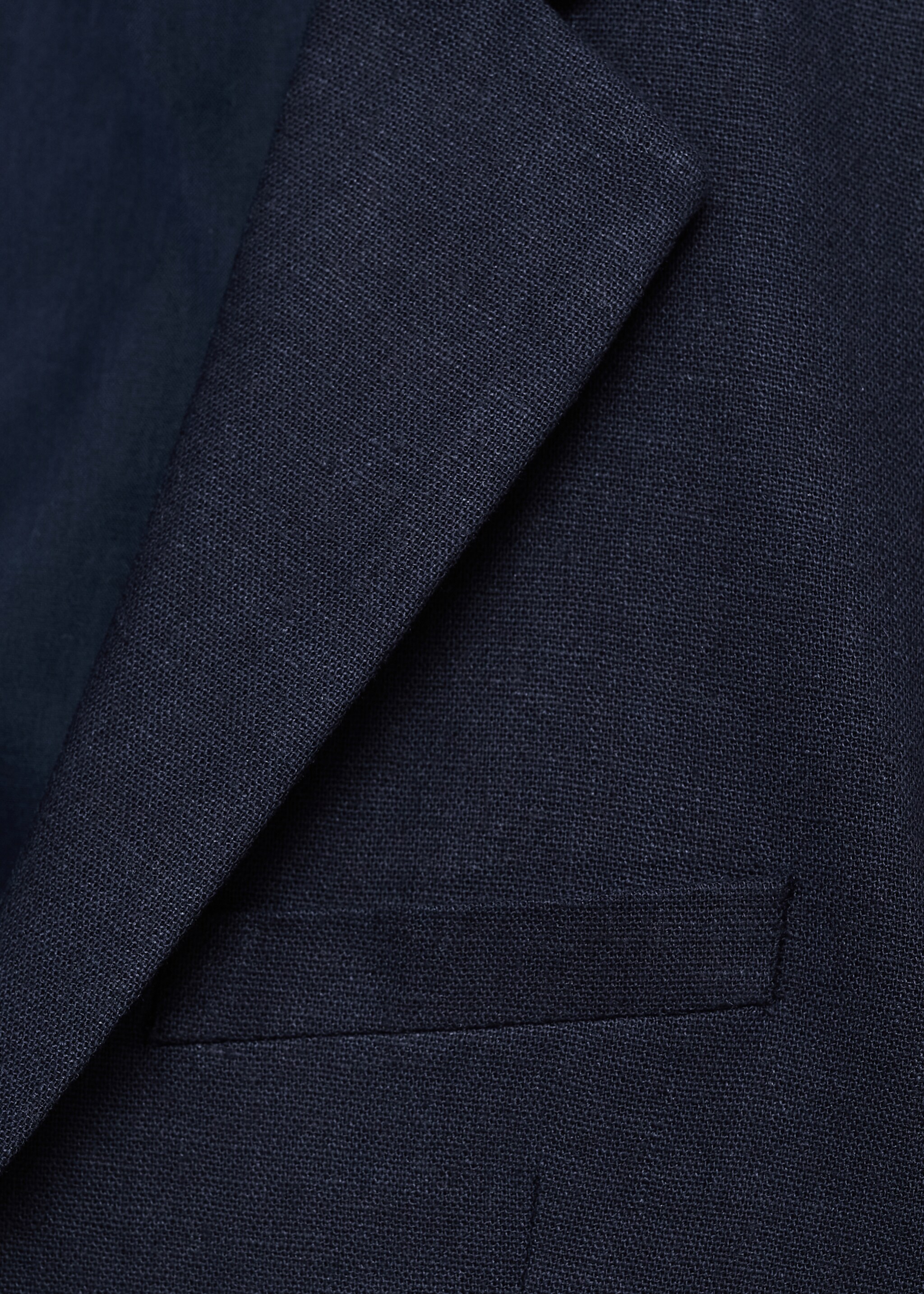 Americana vestir lli - Detall de l'article 8, Blau marí fosc. Ref: 87015928-00.