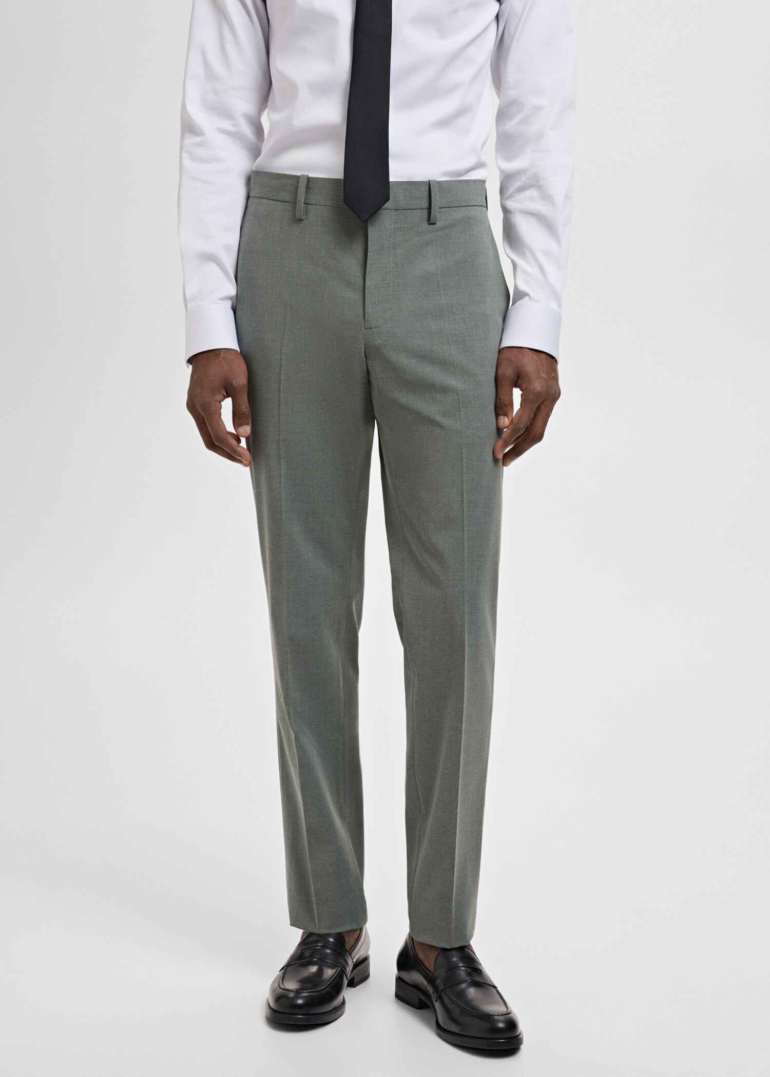 Stretch fabric super slim-fit suit trousers - Medium plane