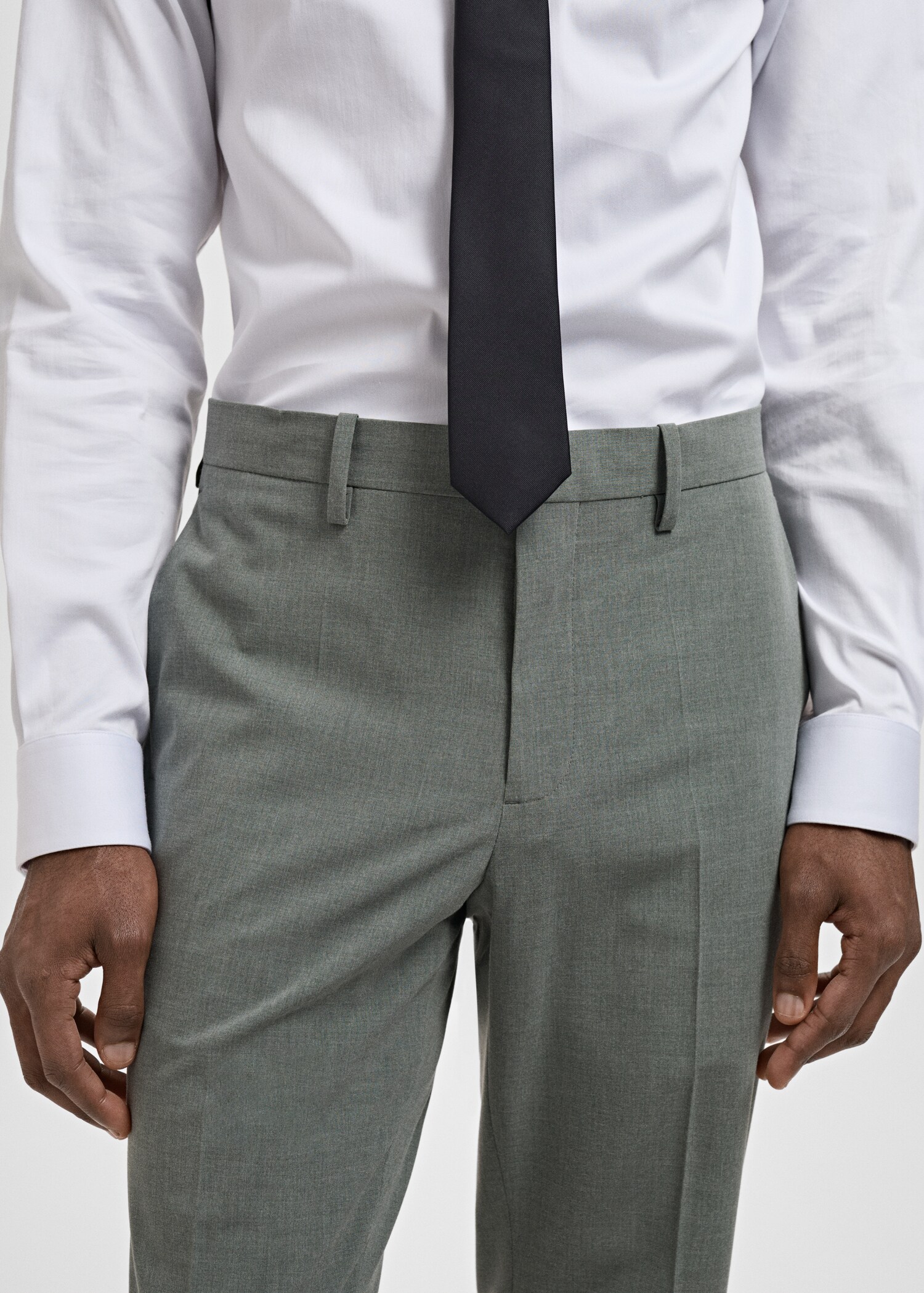 Stretch fabric super slim-fit suit trousers - Details of the article 1