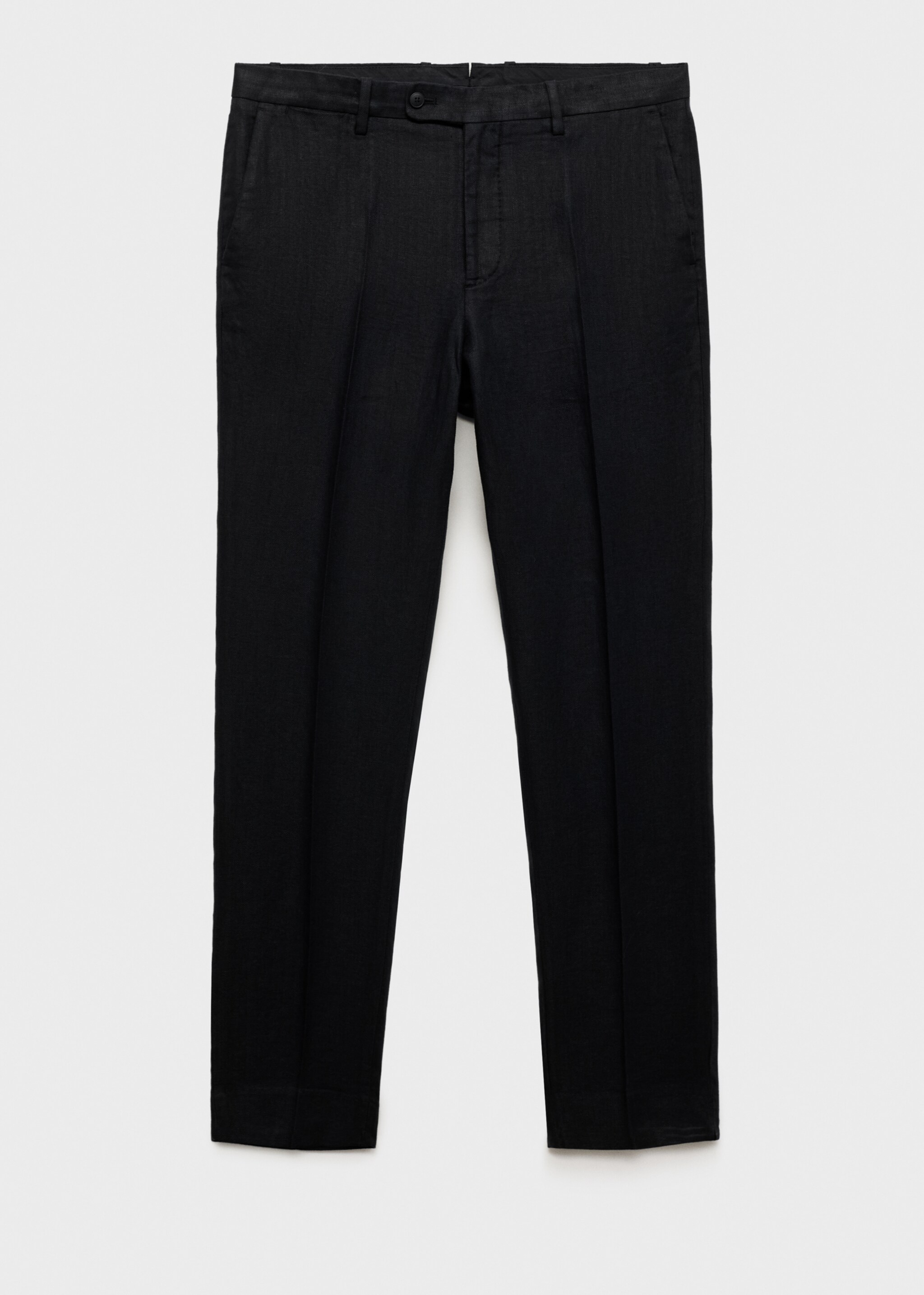 Amalfi 100% linen slim-fit suit trousers - Article without model, Black. Ref: 87015932-00.