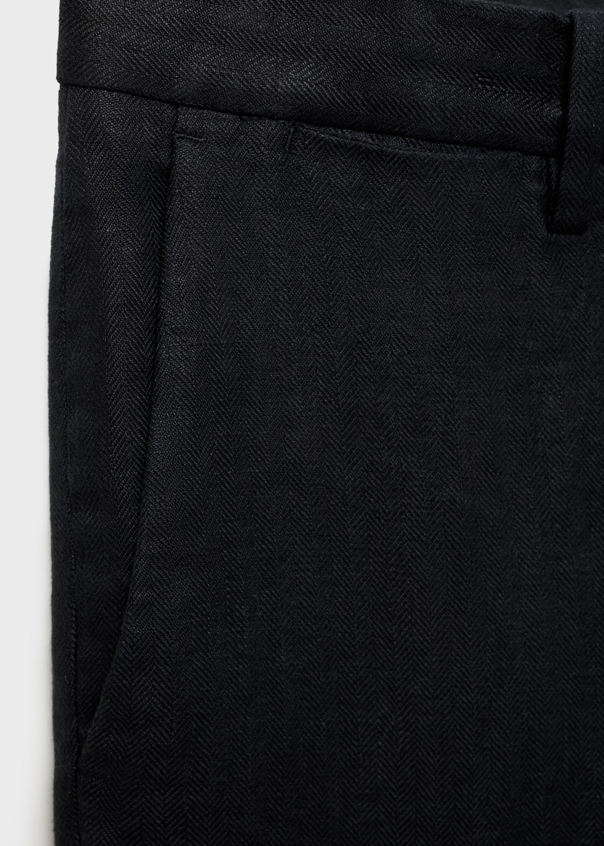 Amalfi 100% linen slim-fit suit trousers - Details of the article 8, Black. Ref: 87015932-00.