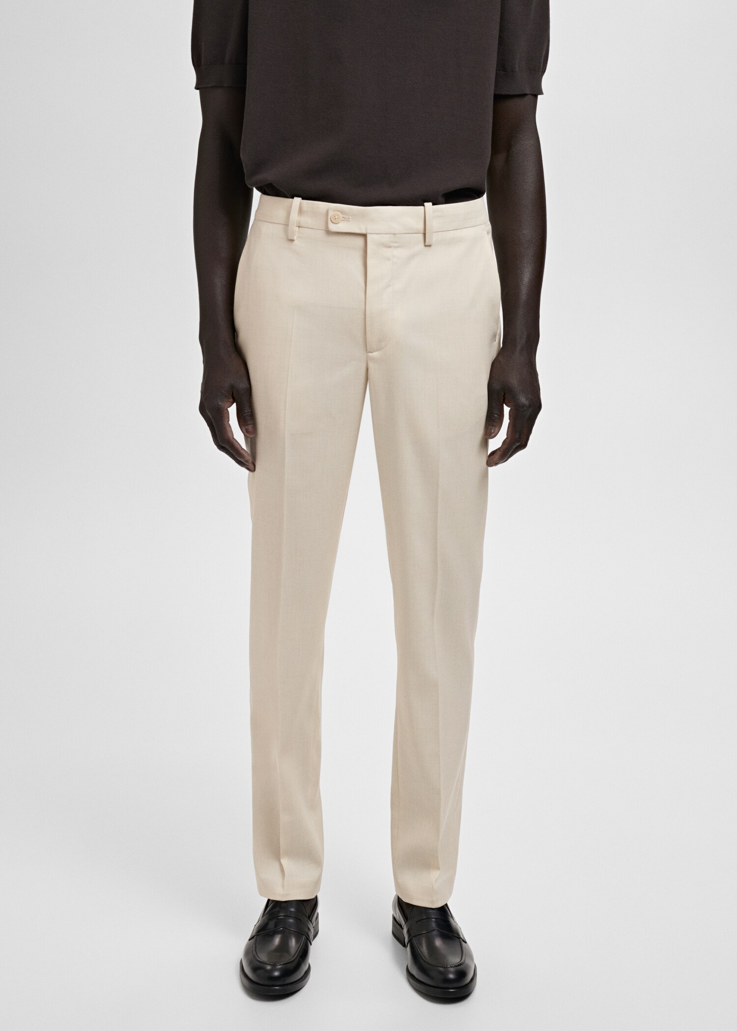 Milan slim-fit suit trousers - Medium plane