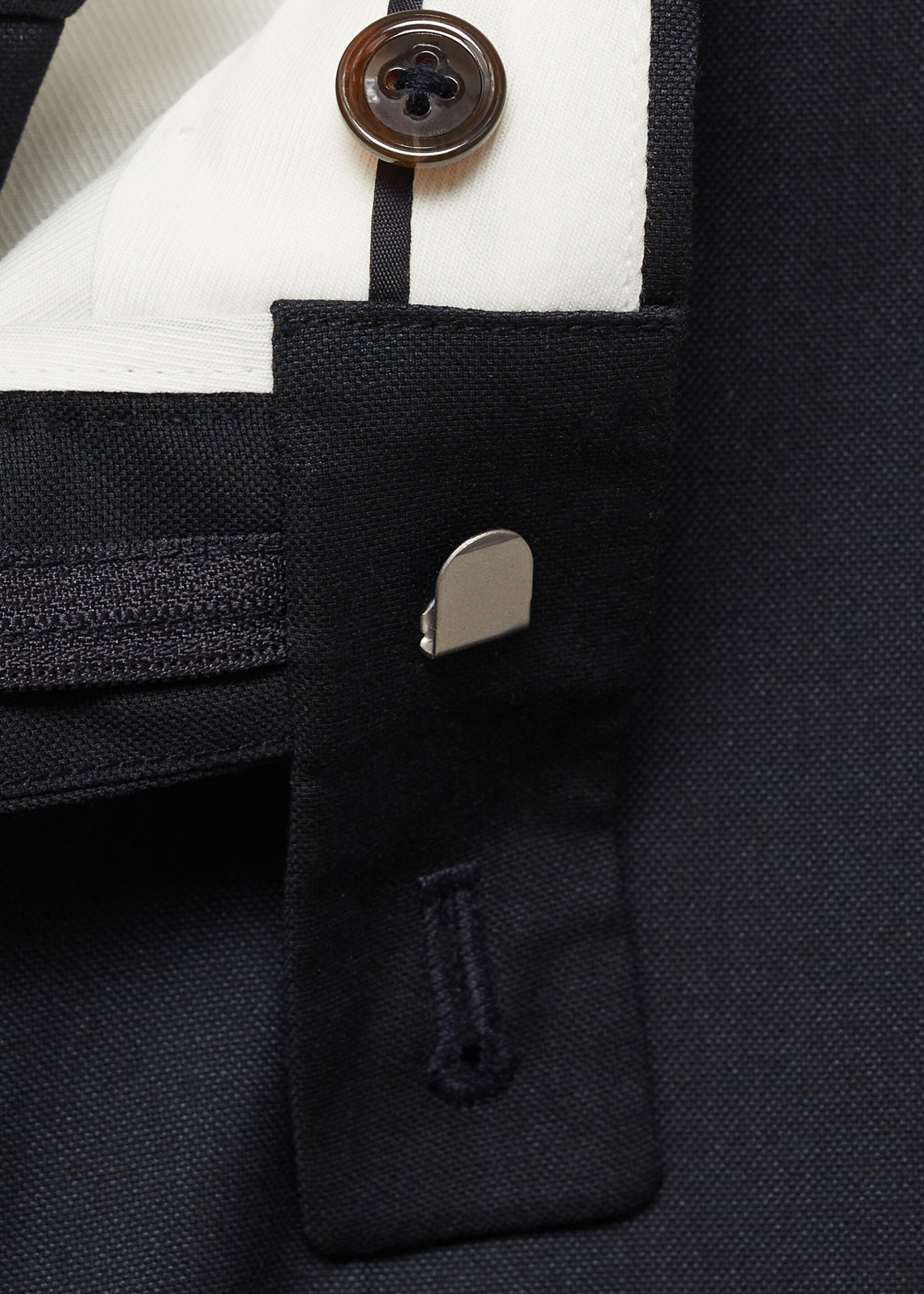 Slim-Fit-Anzughose Mónaco - Detail des Artikels 8, Dunkles Marineblau. Ref: 87015935-00.