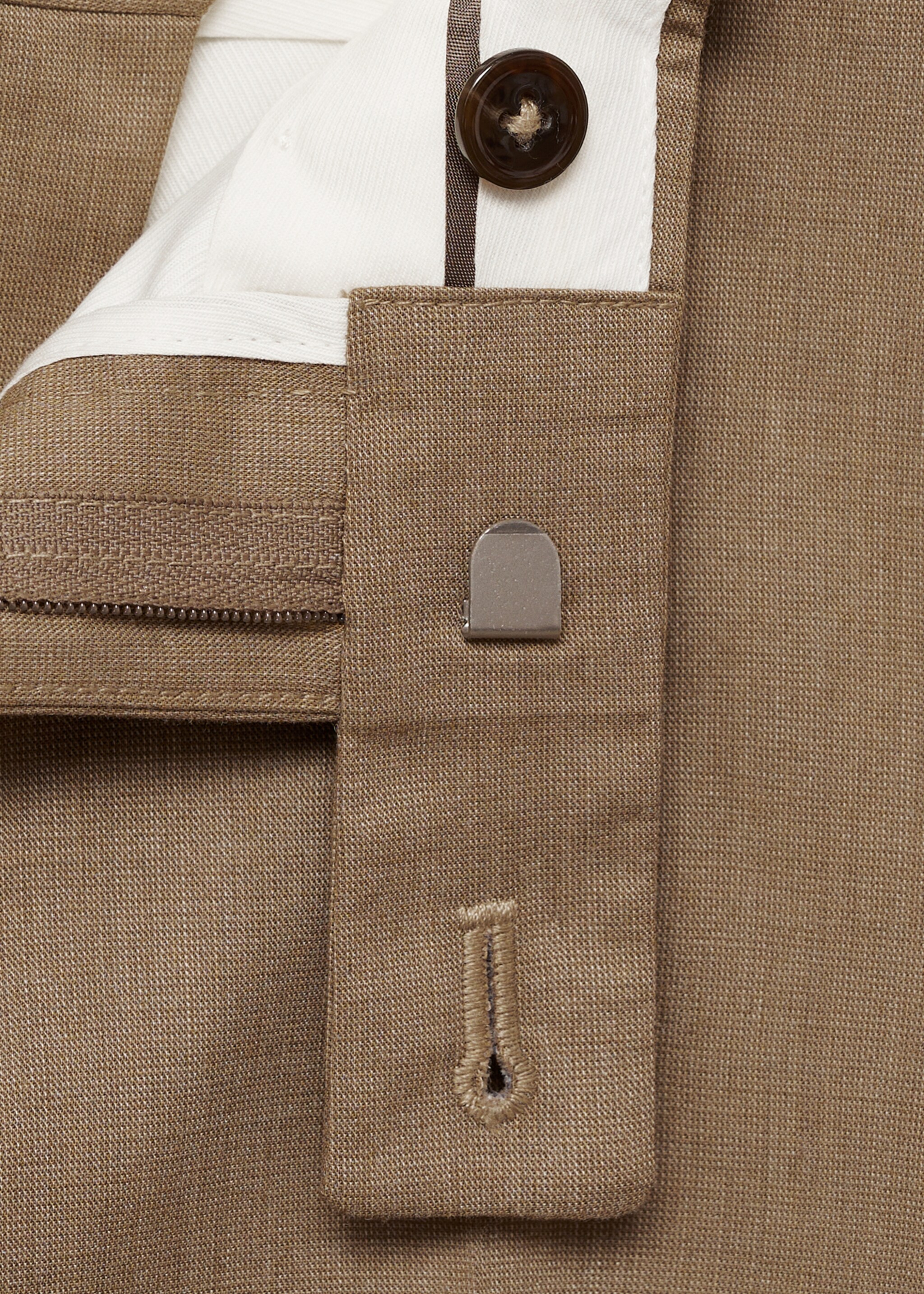 Slim-Fit-Anzughose Mónaco - Detail des Artikels 8, Mittelbraun. Ref: 87015936-00.