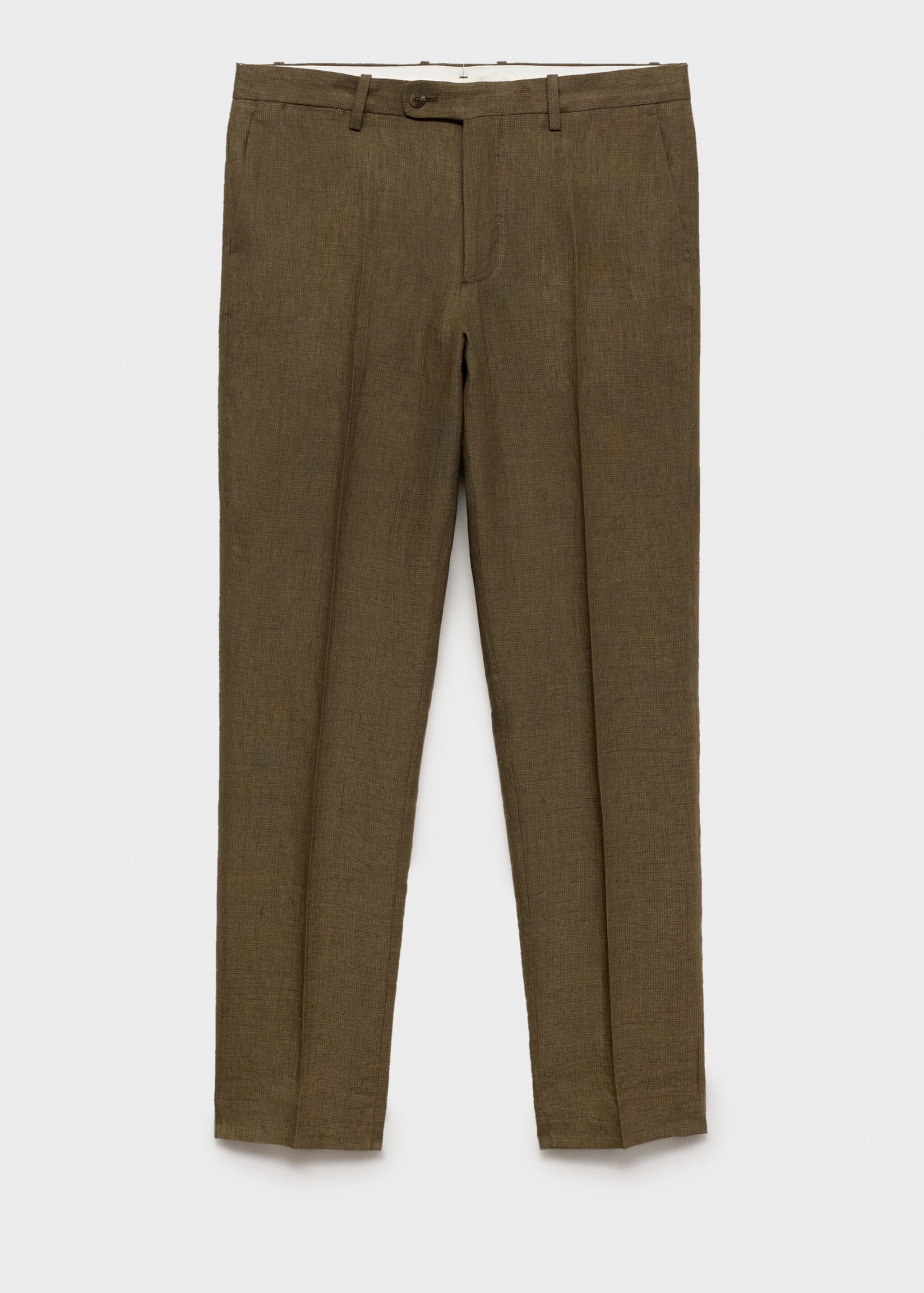 Amalfi 100% linen slim-fit suit trousers - Article without model, Khaki. Ref: 87015937-00.