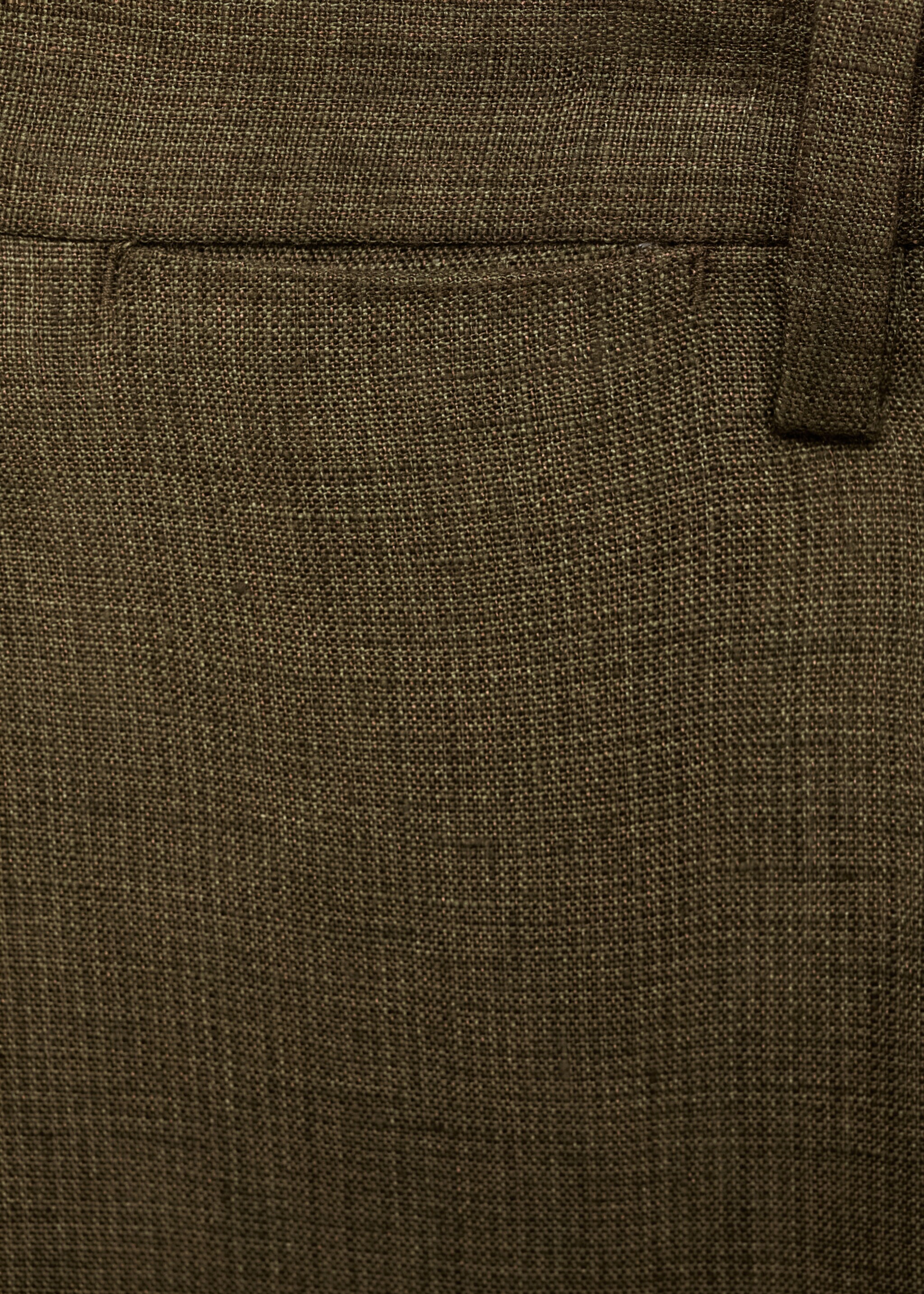 Amalfi 100% linen slim-fit suit trousers - Details of the article 8, Khaki. Ref: 87015937-00.