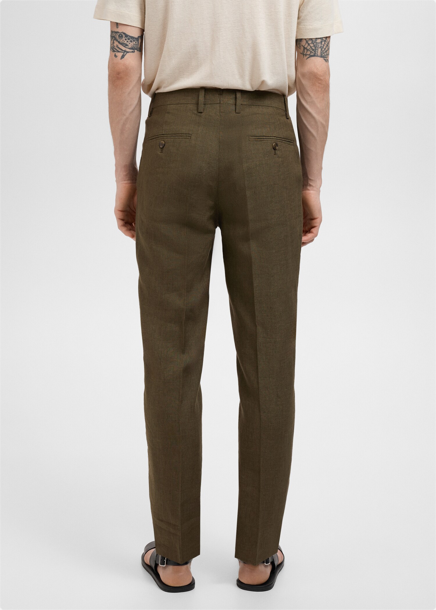 Amalfi 100% linen slim-fit suit trousers - Reverse of the article