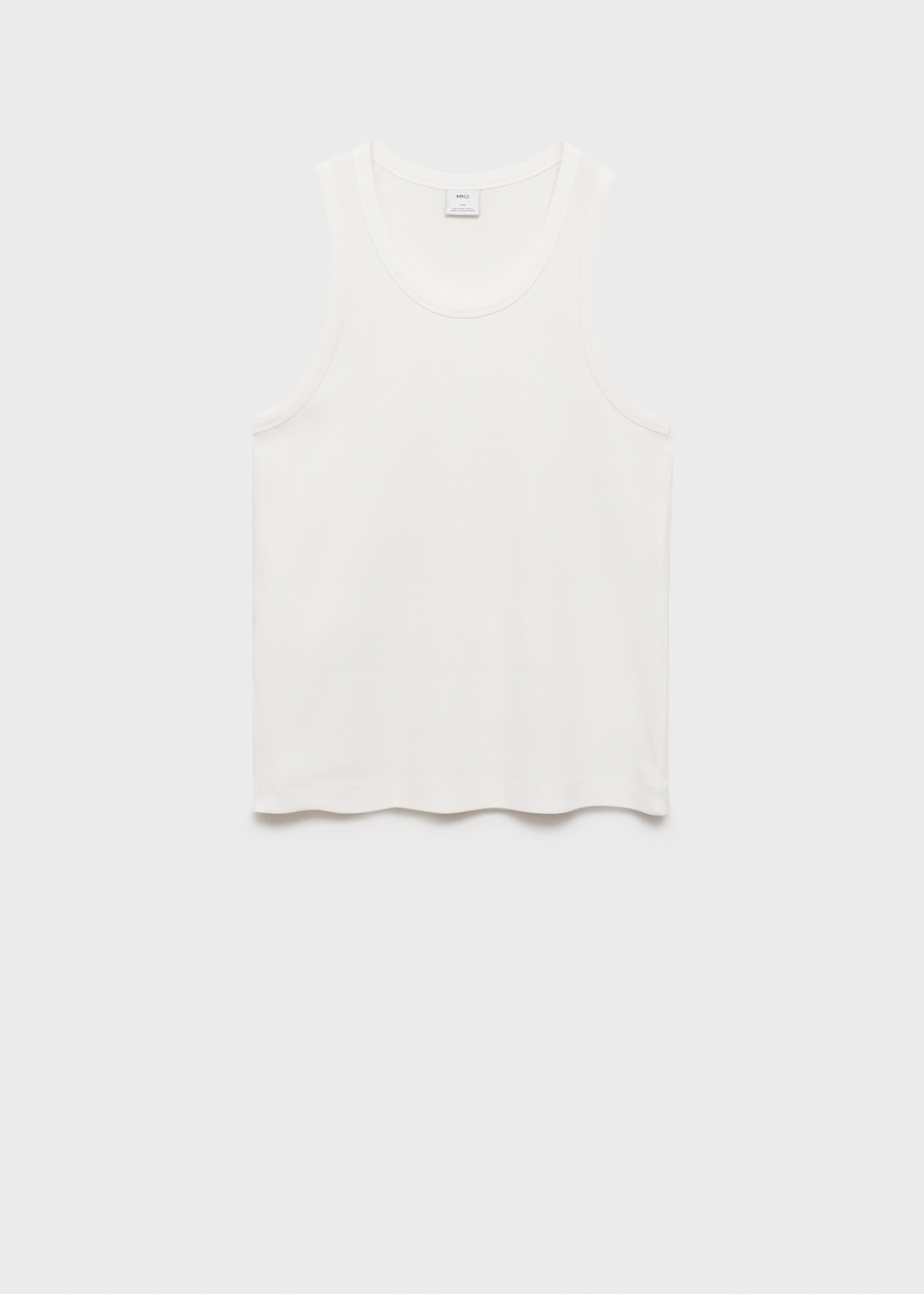 Žebrované tílko slim fit - Zboží bez modelu, Bílá. Ref: 87015941-00.