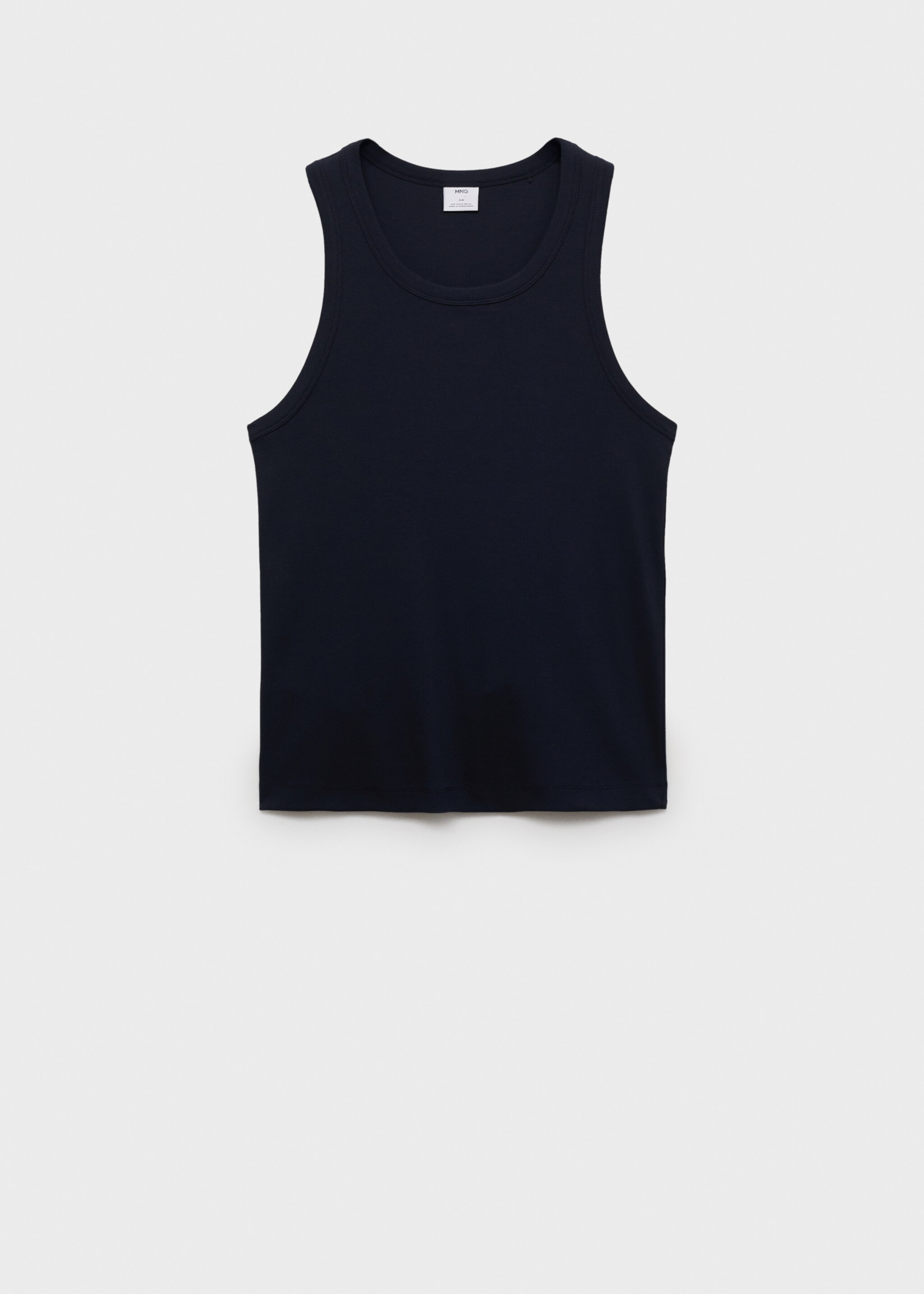 Slim-fit ribbed tank top - Article without model, Dark Navy. Ref: 87015941-00.