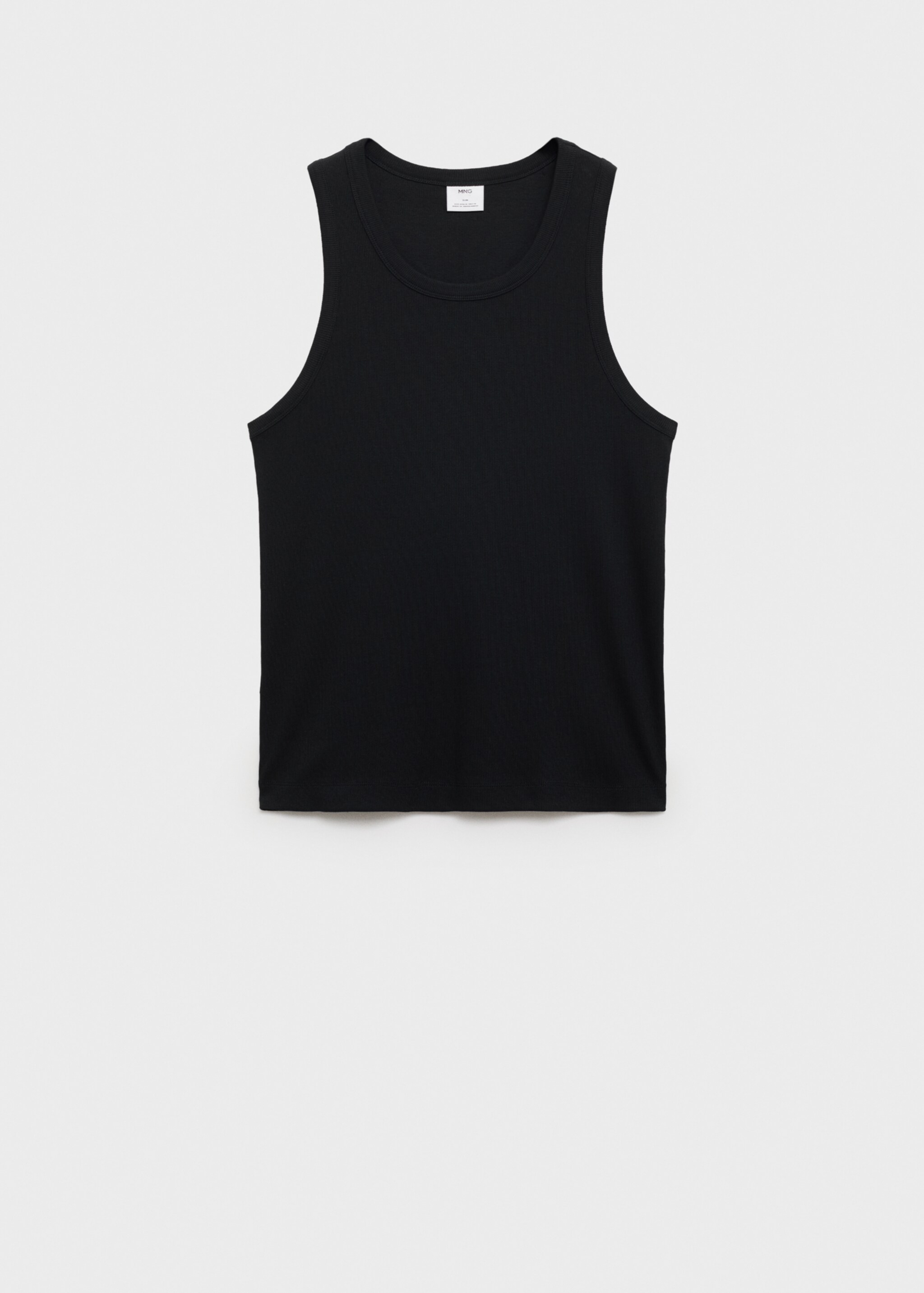 Slim-fit ribbed tank top - Article without model, Black. Ref: 87015941-00.