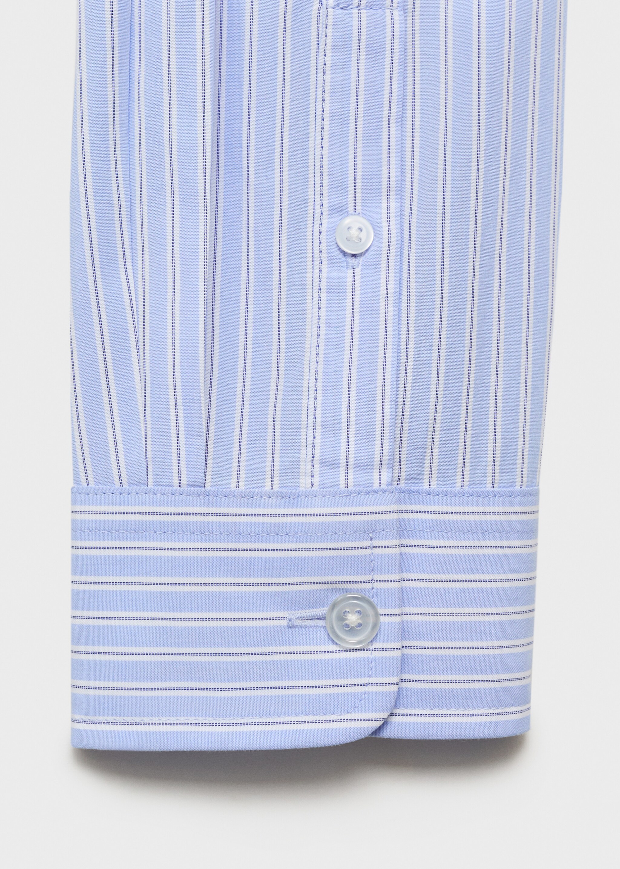 Gestreept regular-fit overhemd 100% katoen - Detail van het artikel 0, Hemelsblauw. Ref: 87015942-00.