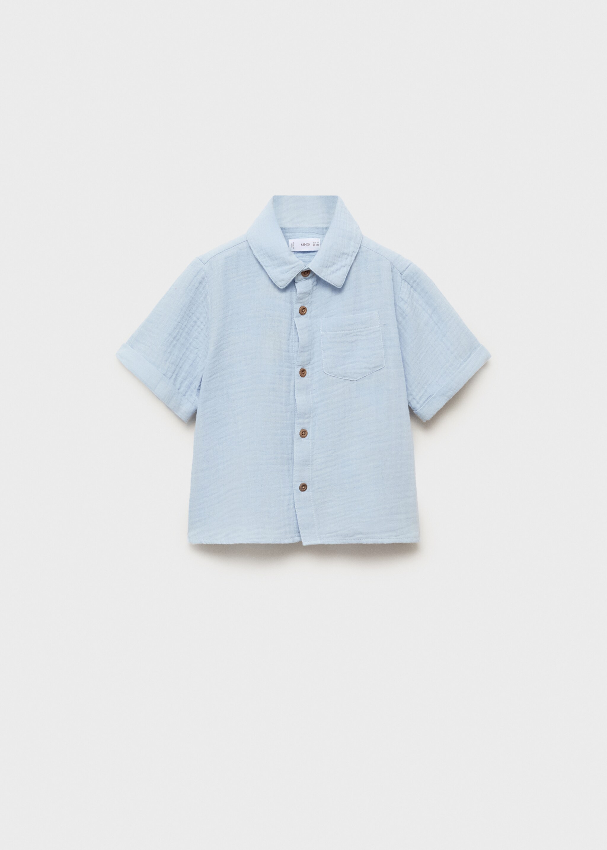 Cotton bambula shirt - Article without model, Blue. Ref: 87015944-00.