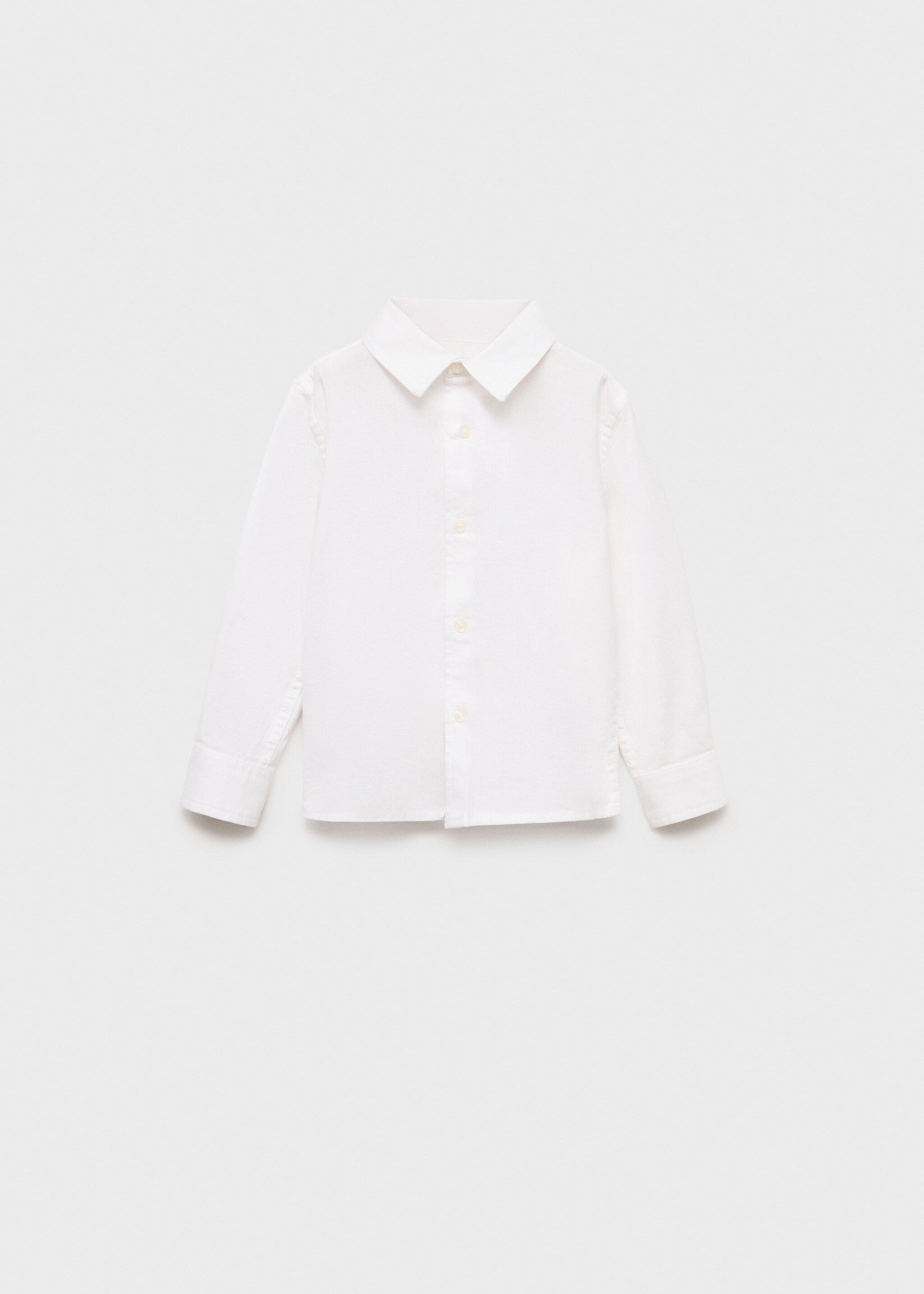 Πουκάμισο βαμβάκι και λινό - Προϊόν χωρίς μοντέλο, Υπόλευκο. Ref: 87015945-00.