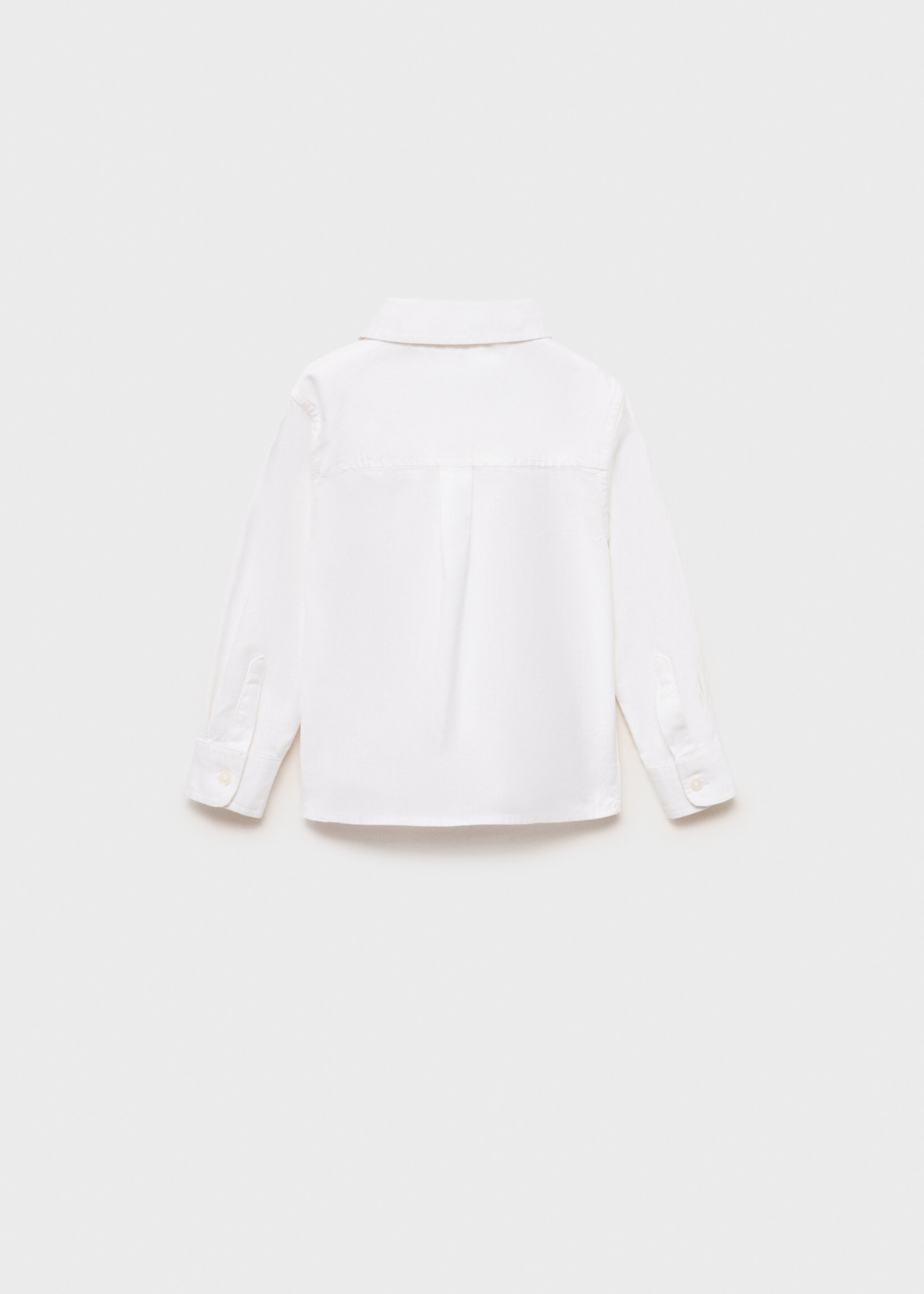 Πουκάμισο βαμβάκι και λινό - Πίσω όψη προϊόντος, Υπόλευκο. Ref: 87015945-00.