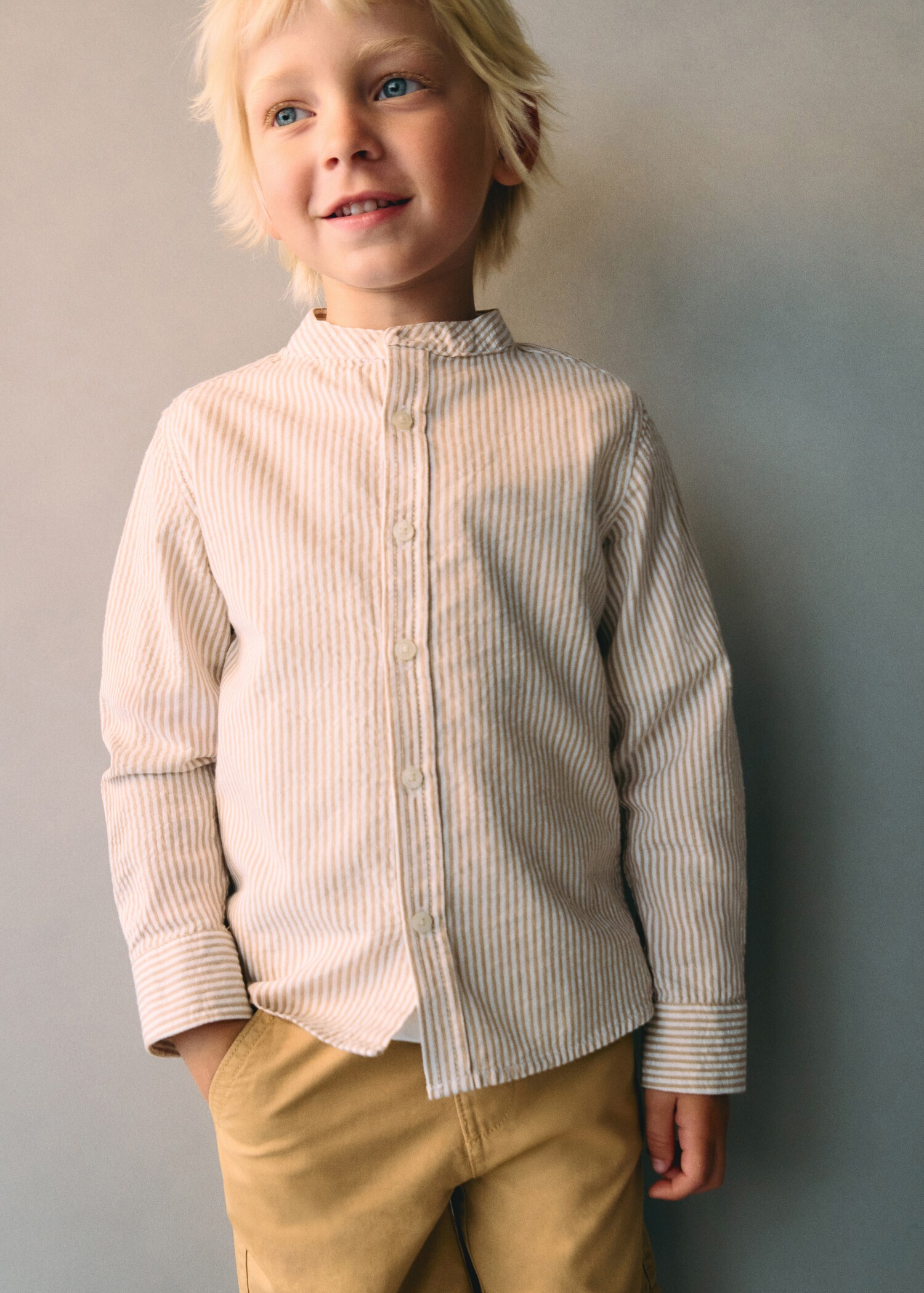 Striped Mao collar shirt - Details of the article 5