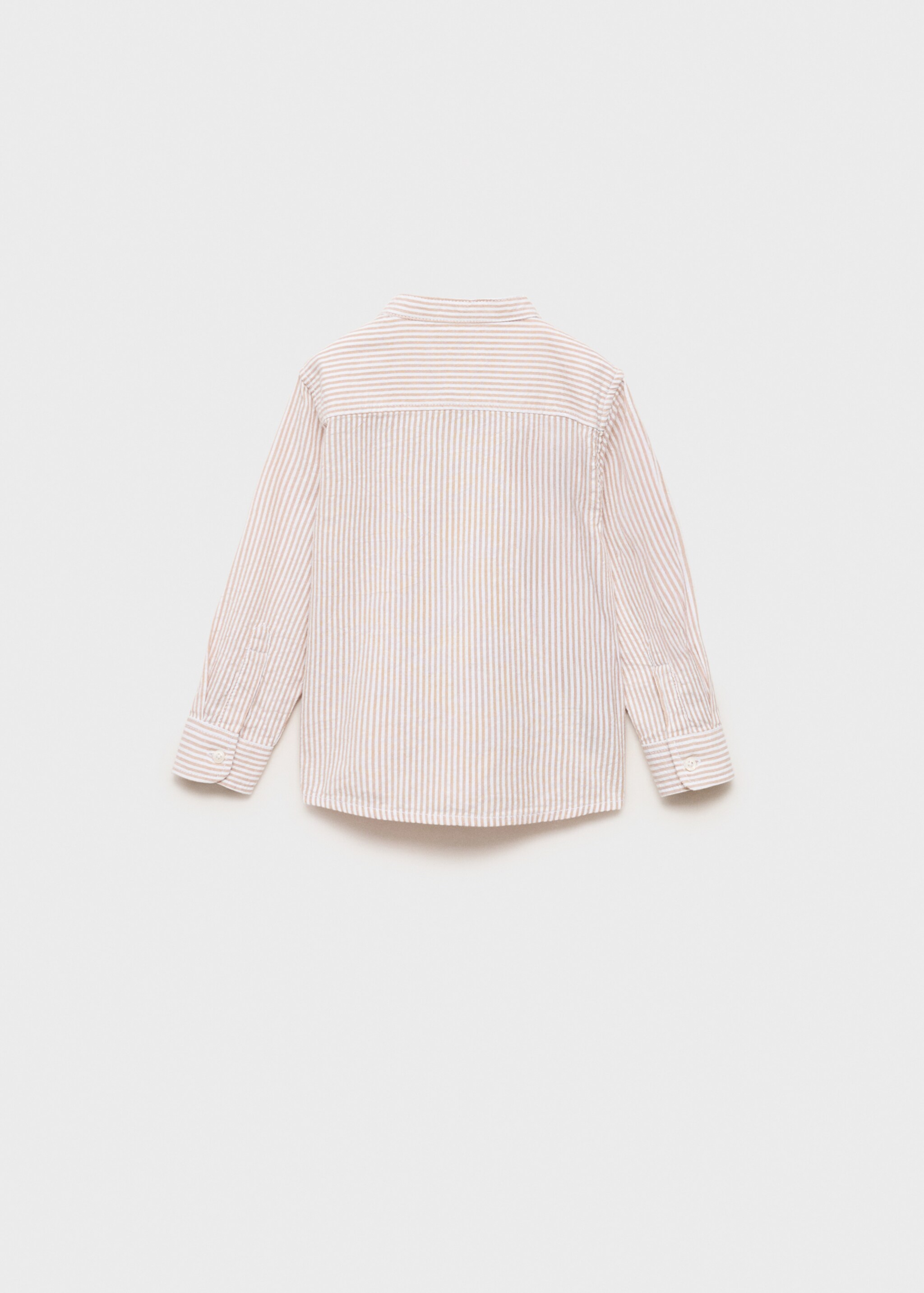 Striped Mao collar shirt - Reverse of the article, Beige. Ref: 87015946-00.