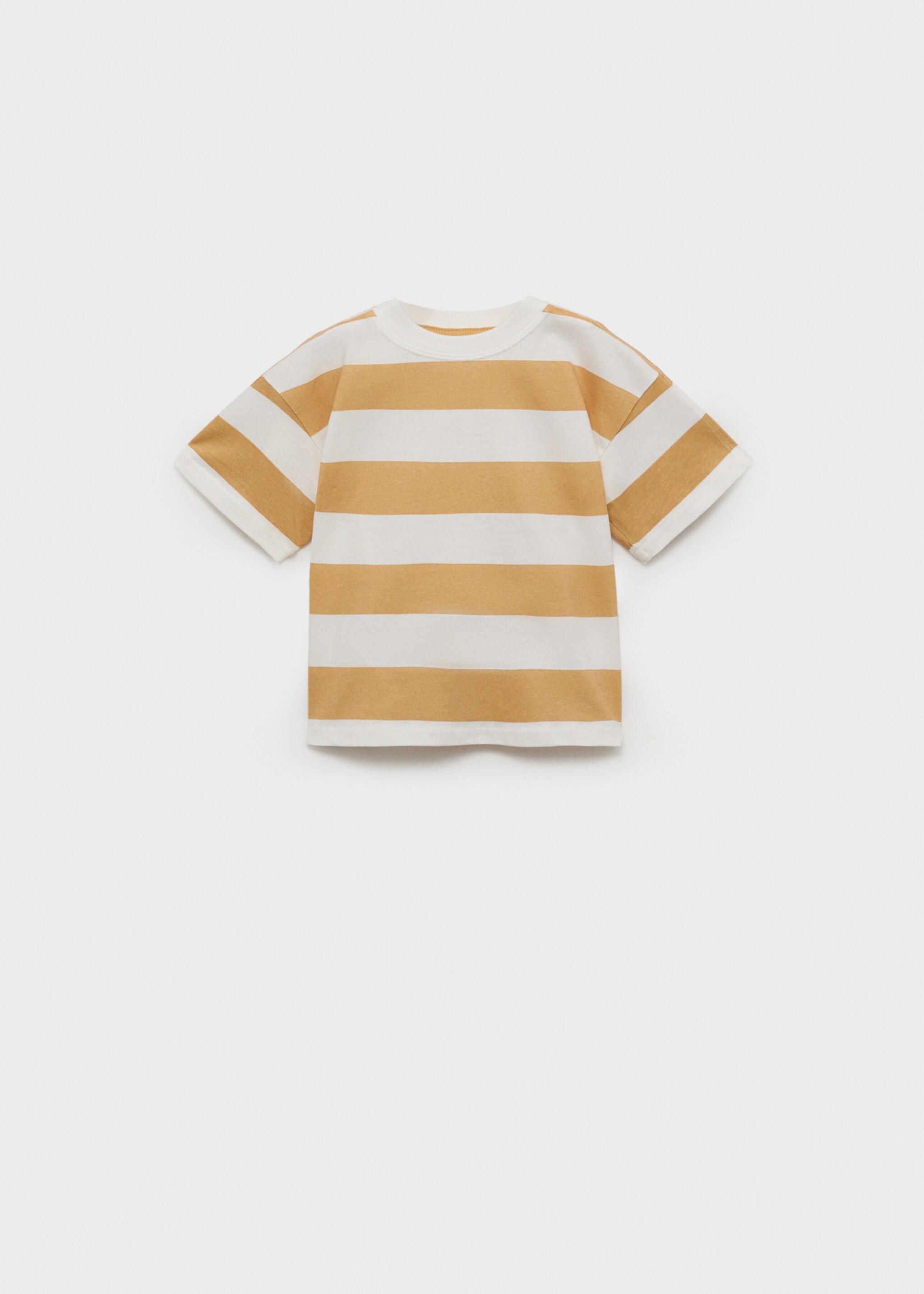 Striped cotton T-shirt - Article without model, Ochre. Ref: 87015951-00.