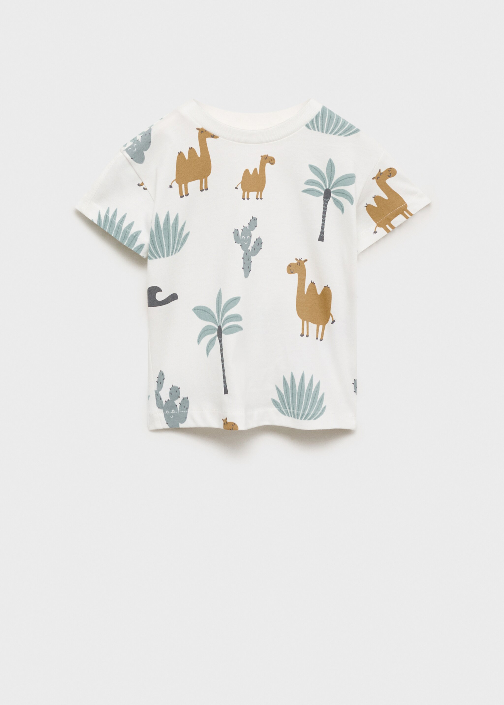 Μπλουζάκι βαμβακερό εμπριμέ - Προϊόν χωρίς μοντέλο, Υπόλευκο. Ref: 87015959-00.