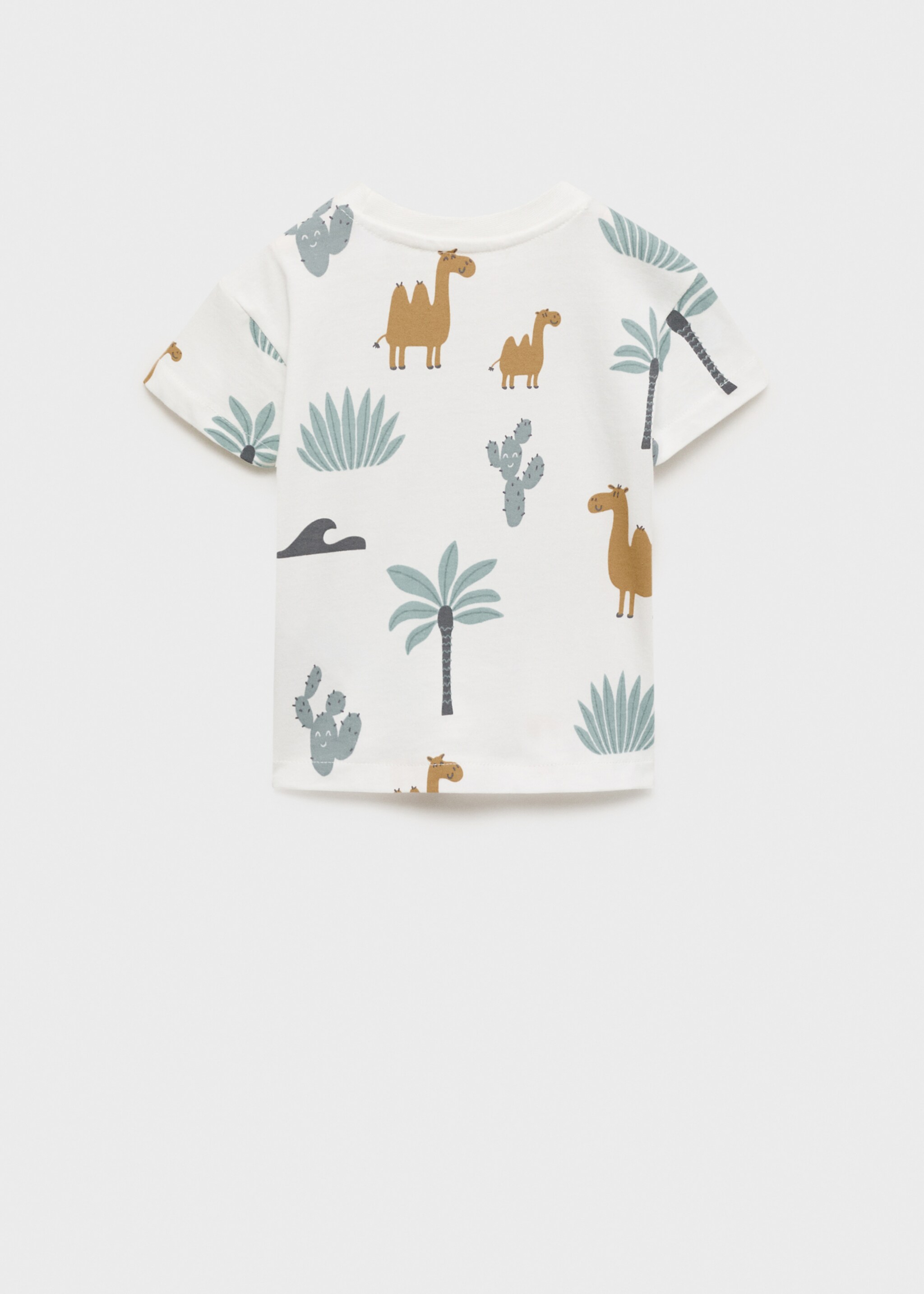 Μπλουζάκι βαμβακερό εμπριμέ - Πίσω όψη προϊόντος, Υπόλευκο. Ref: 87015959-00.