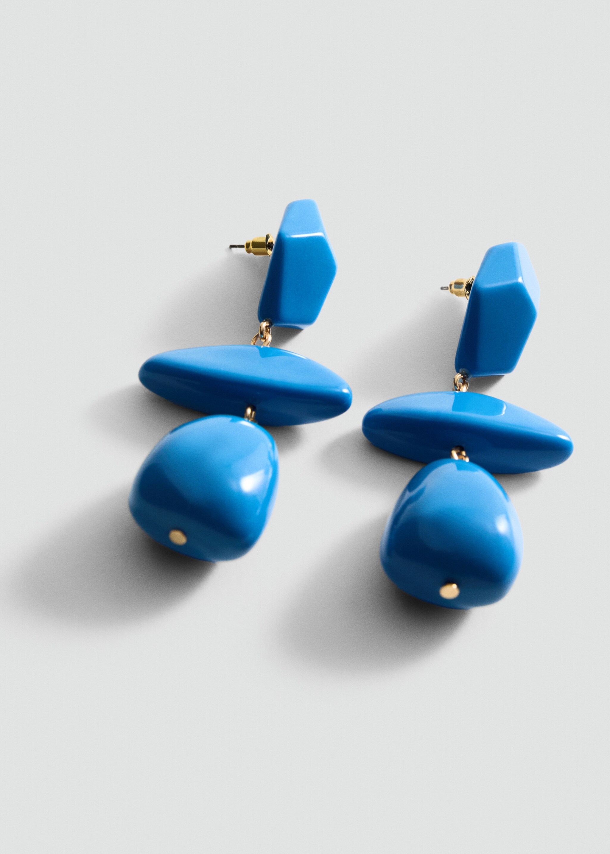 Hars kralen hangende oorbellen - Detail van het artikel 1, Blauw. Ref: 87015961-00.