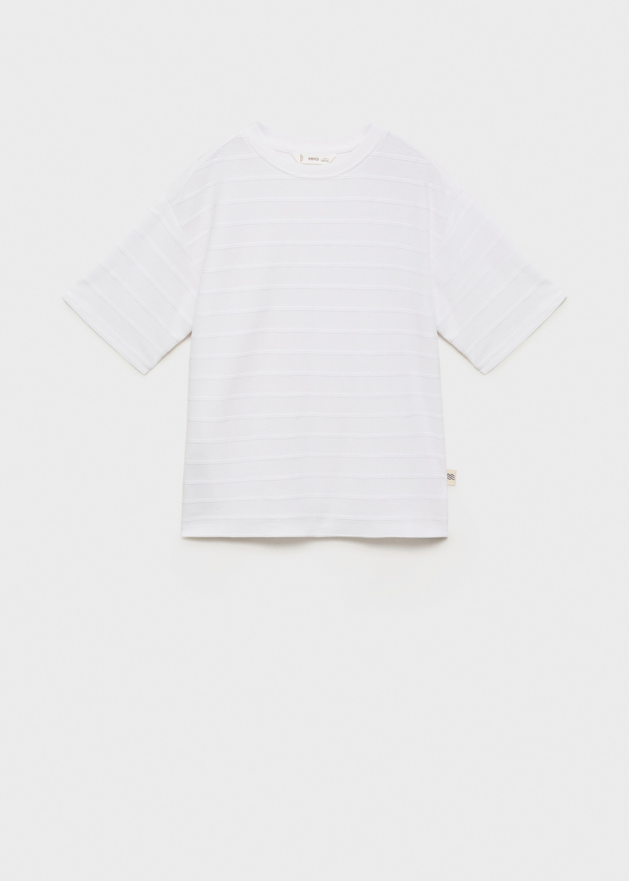 Camiseta algodón rayas relieve - Artículo sin modelo, Blanco roto. Ref: 87015963-00.