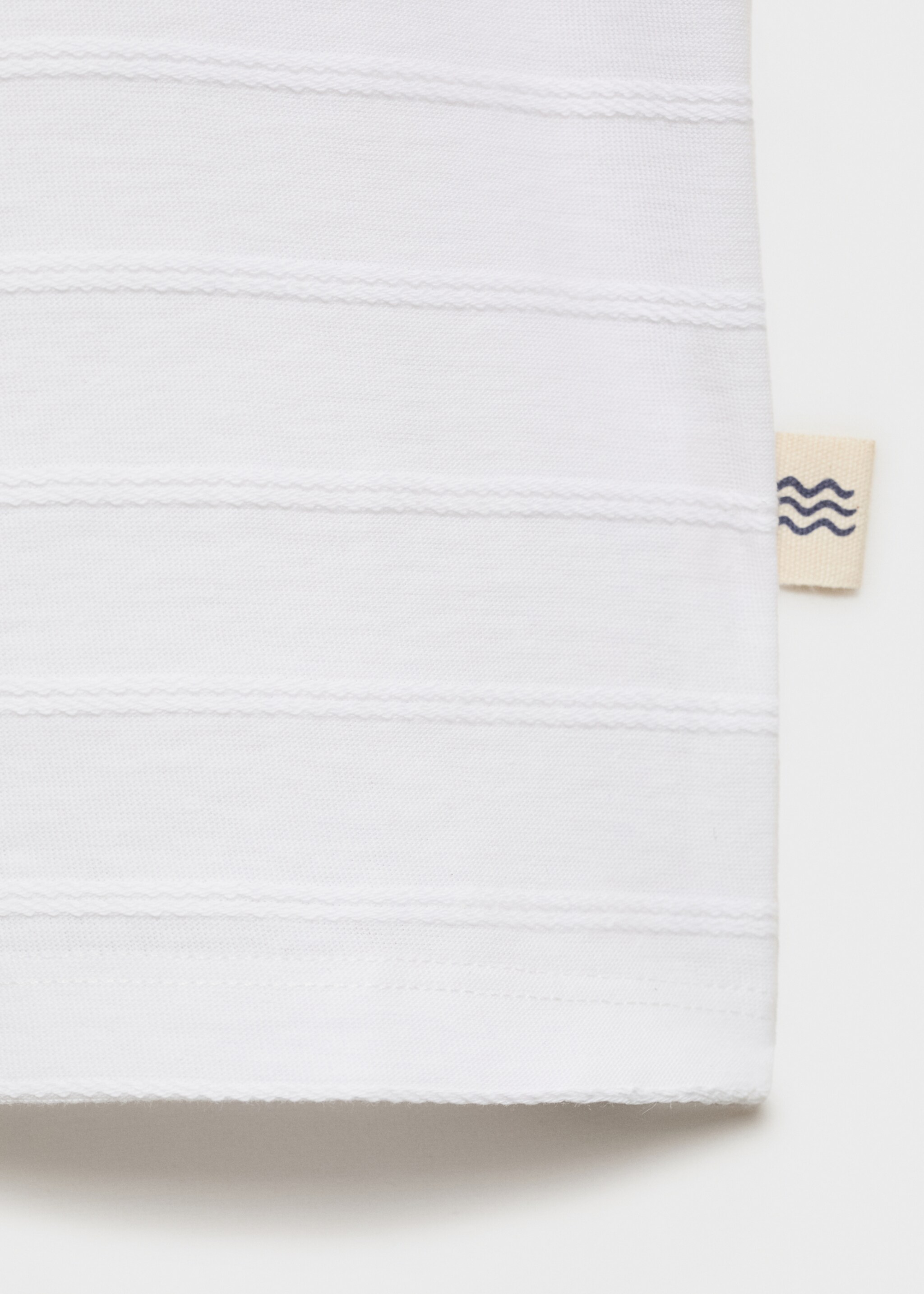 Camiseta algodón rayas relieve - Detalle del artículo 0, Blanco roto. Ref: 87015963-00.