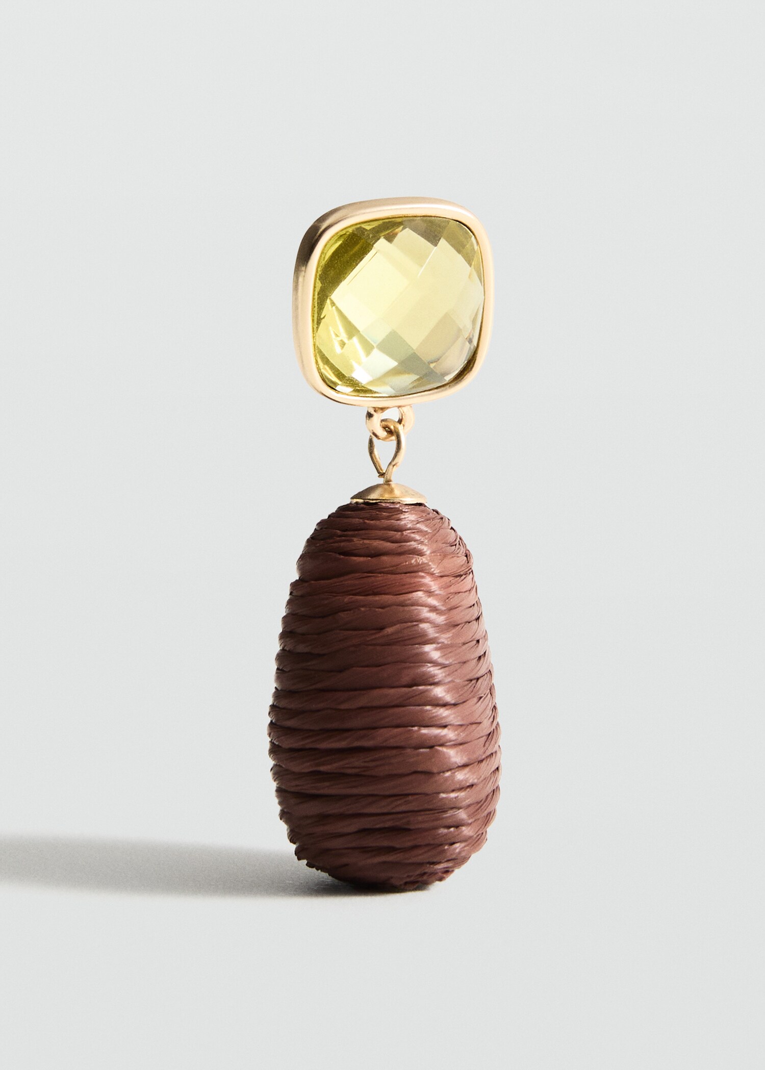 Kombinierte Ohrringe Perlen Raffia - Mittlere Ansicht