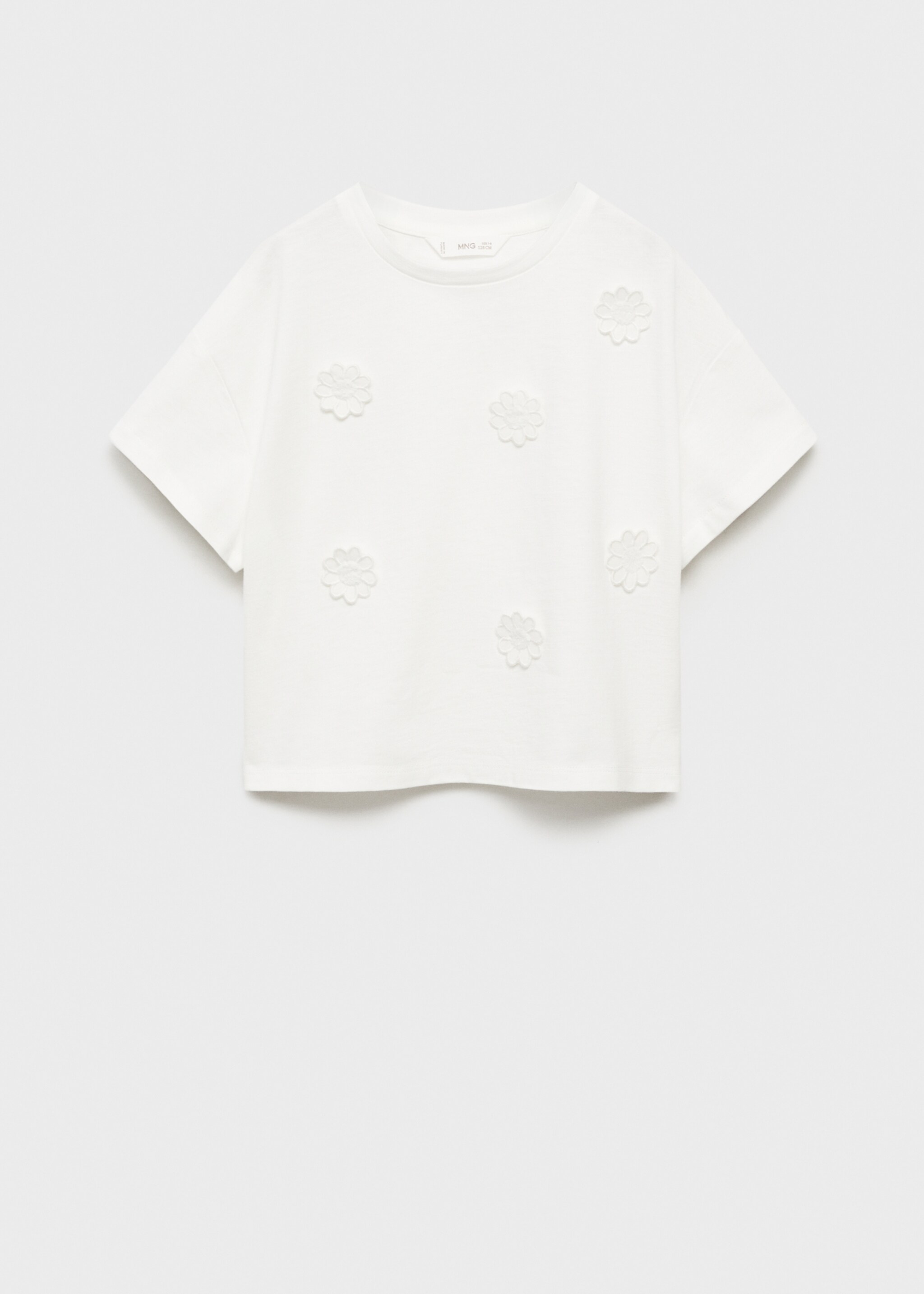 Camiseta flores algodón - Artículo sin modelo, Blanco roto. Ref: 87015983-00.