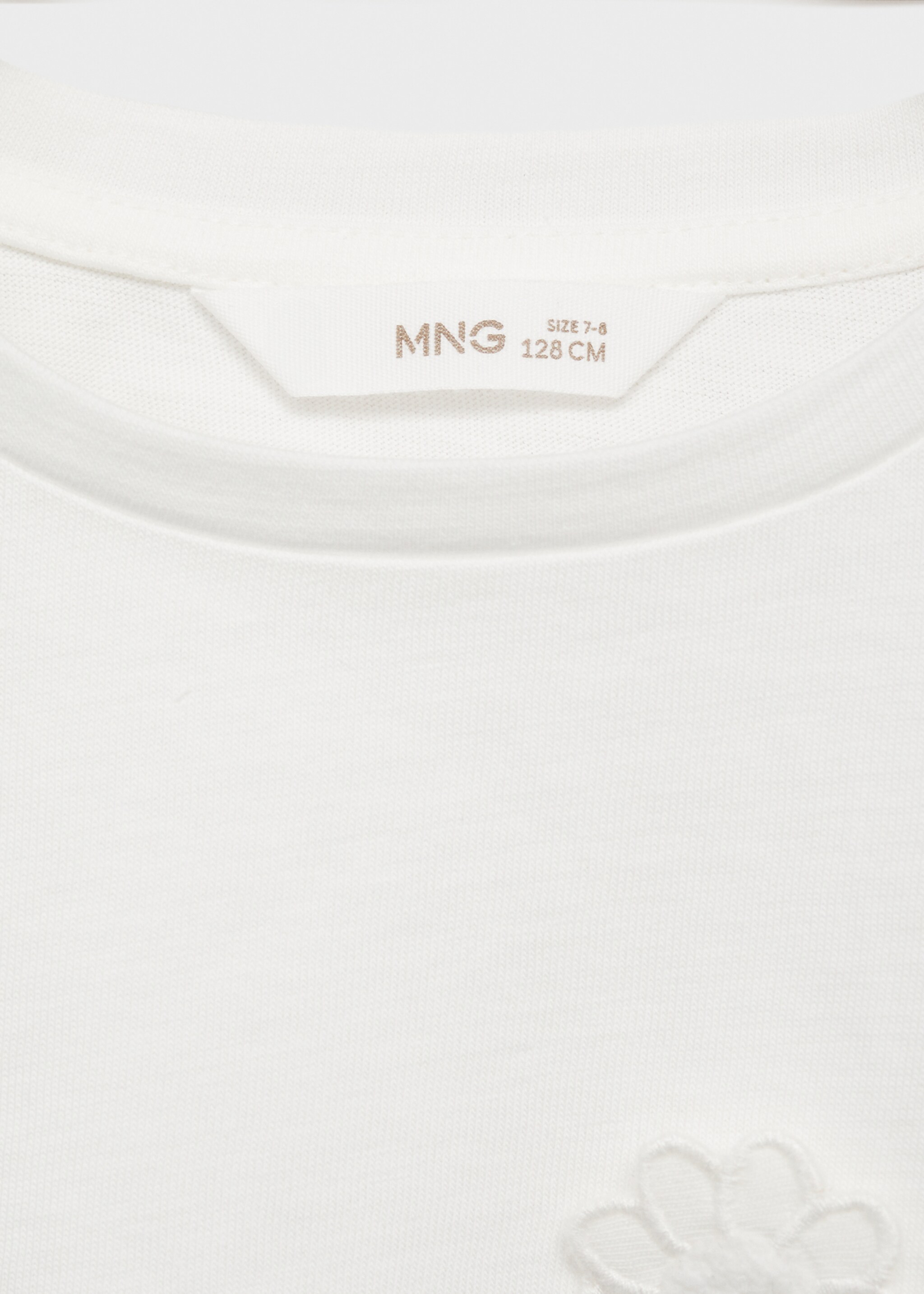 Camiseta flores algodón - Detalle del artículo 0, Blanco roto. Ref: 87015983-00.