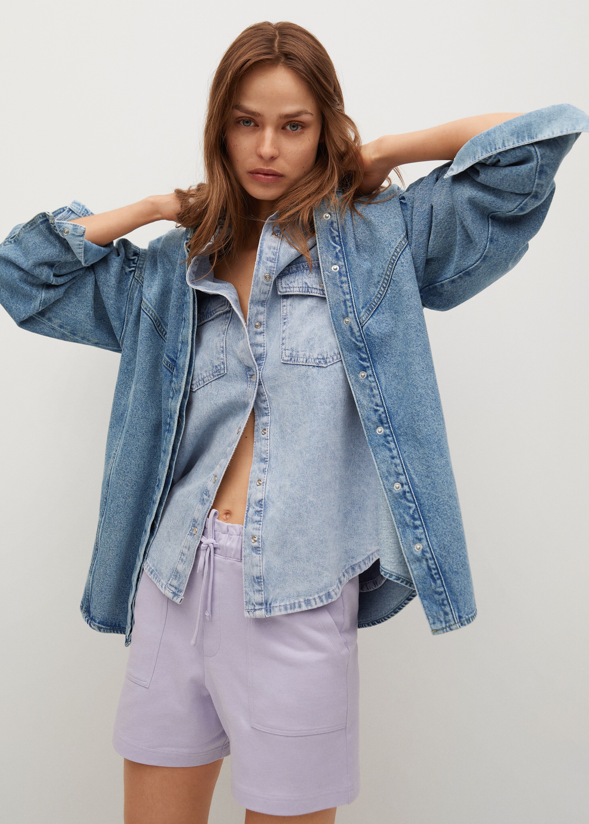 Sobrecamisa denim mangas abullonadas - Detalle del artículo 3