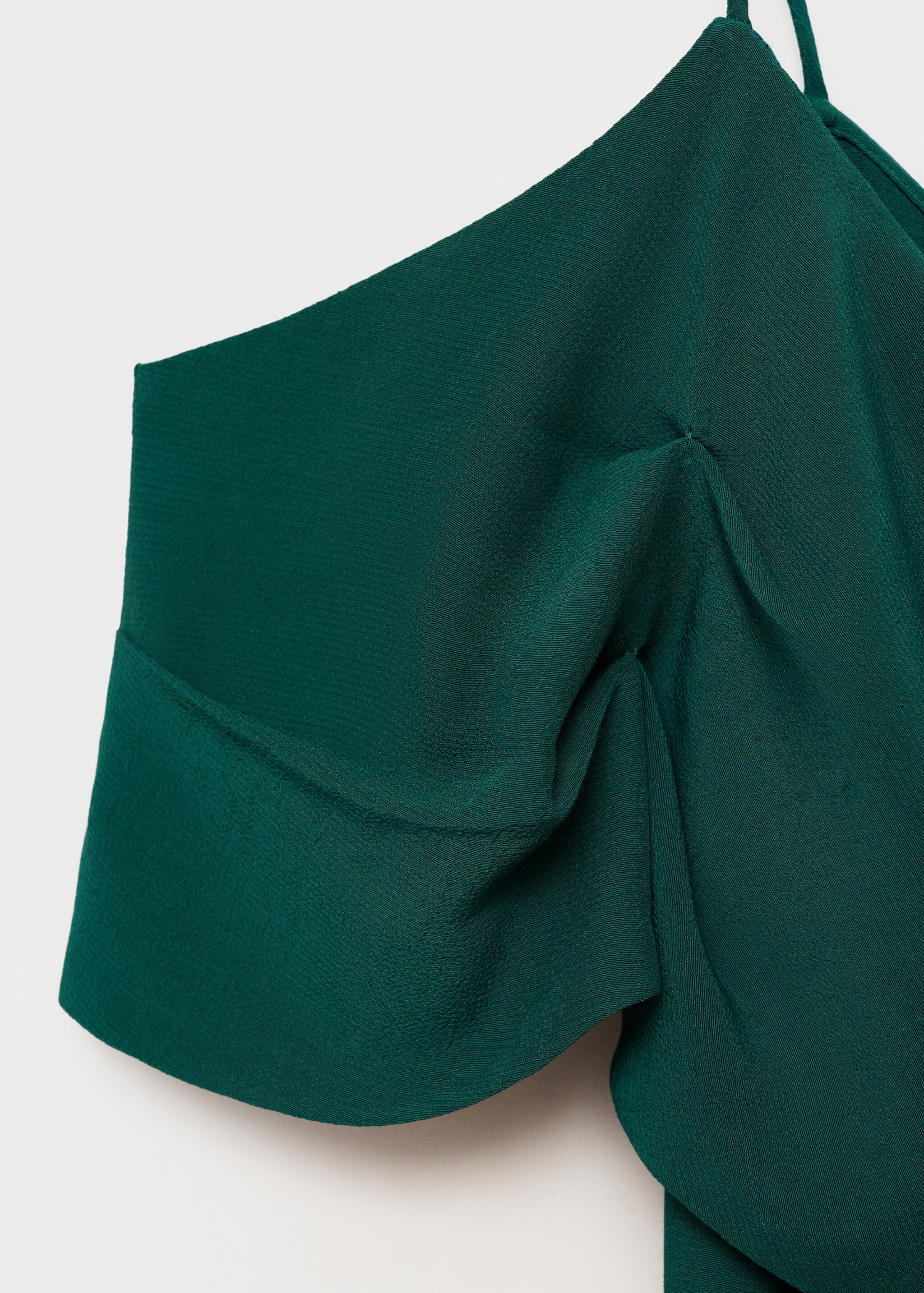 Asymmetrisk chiffongklänning - Detaljer om artikeln 8, Mörkgrön. Ref: 87016374-00.