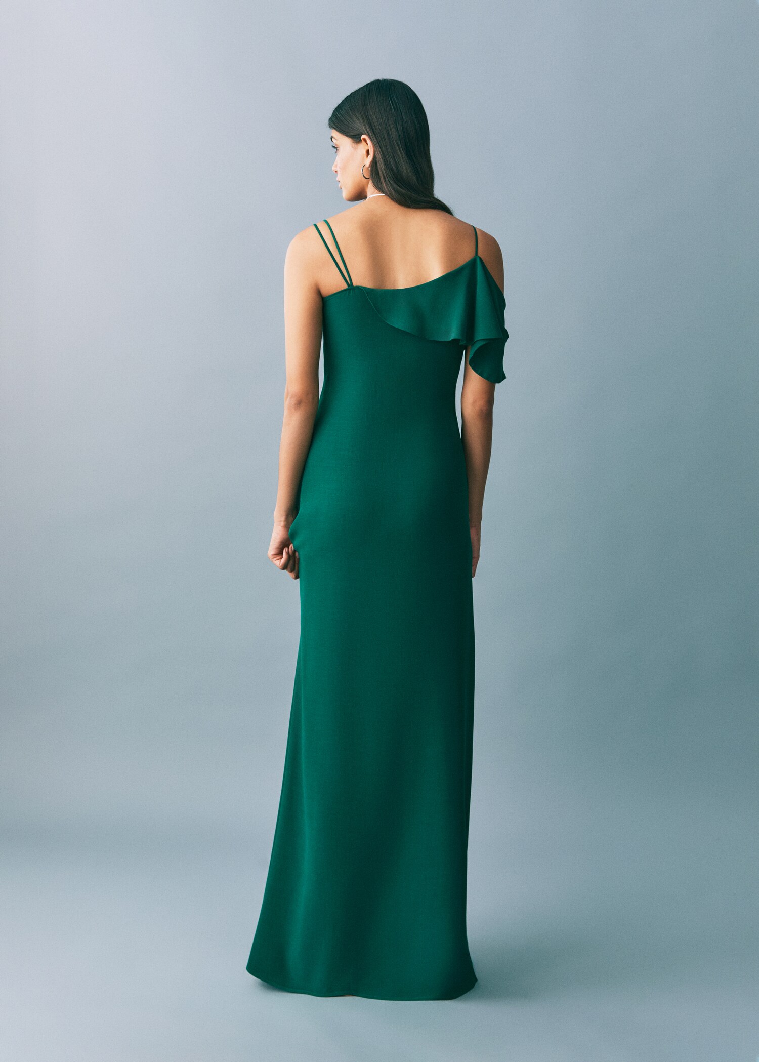 Asymmetrisk chiffongklänning - Artikelns baksida