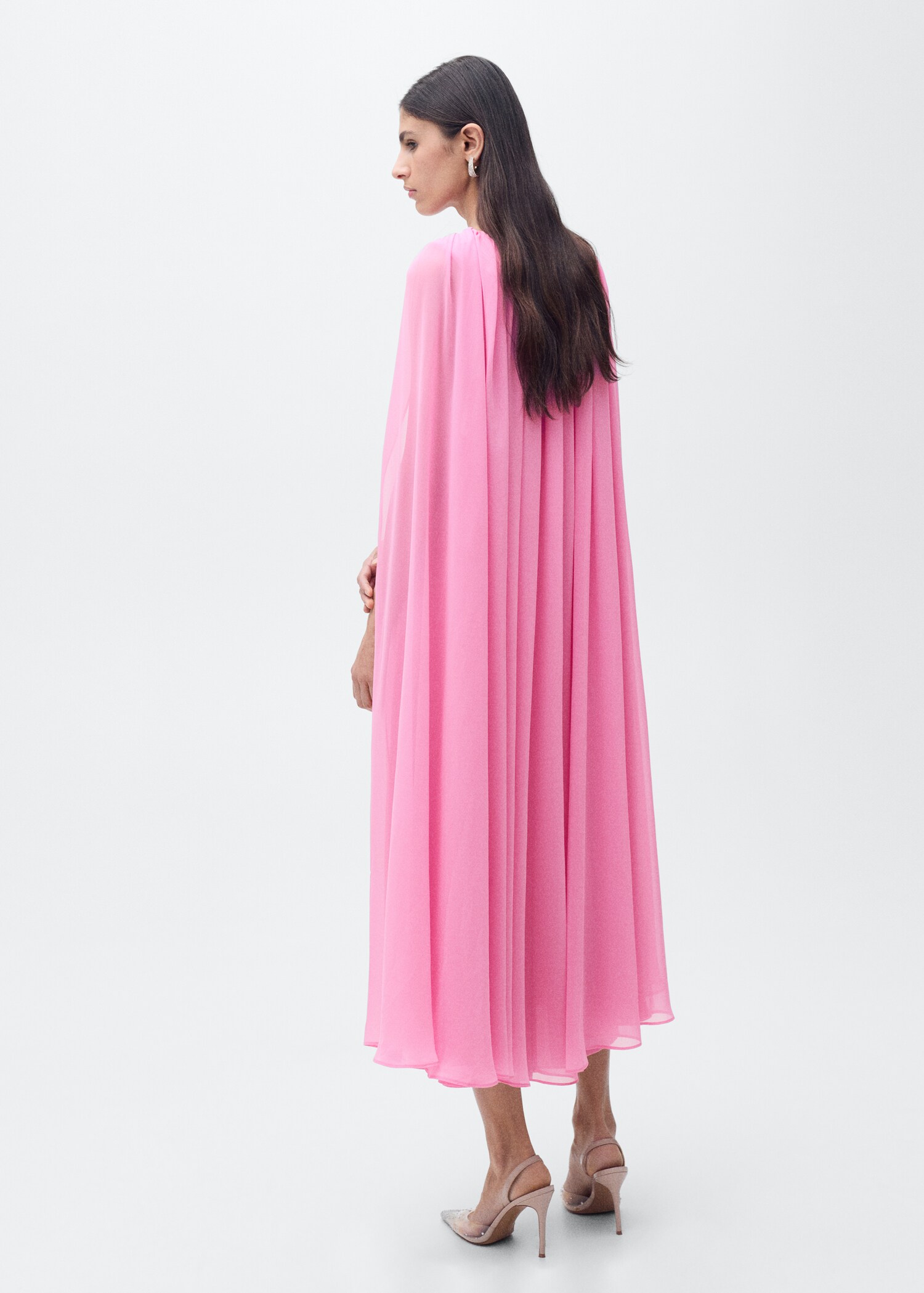 Flared cape dress - Reverse of the article