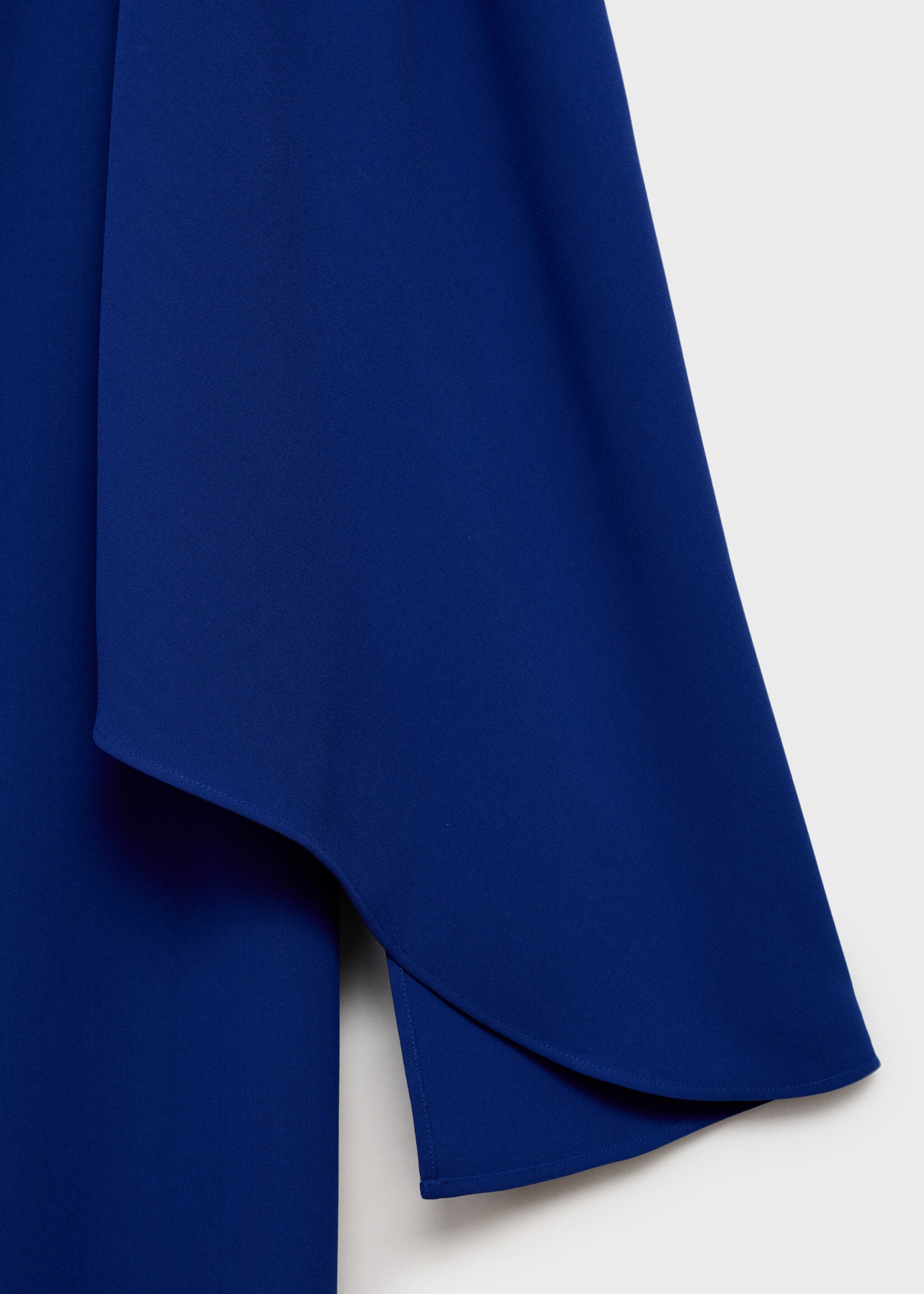 Long flared sleeve dress - Details of the article 8, Blue. Ref: 87016376-00.